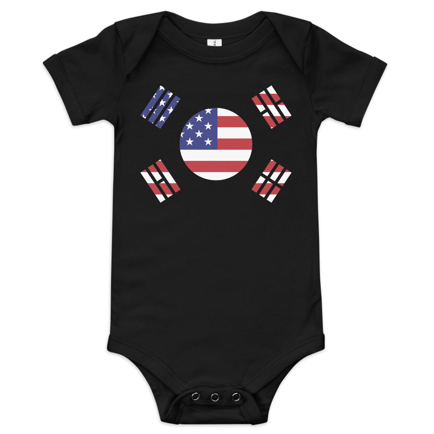 Korean American black baby bodysuit