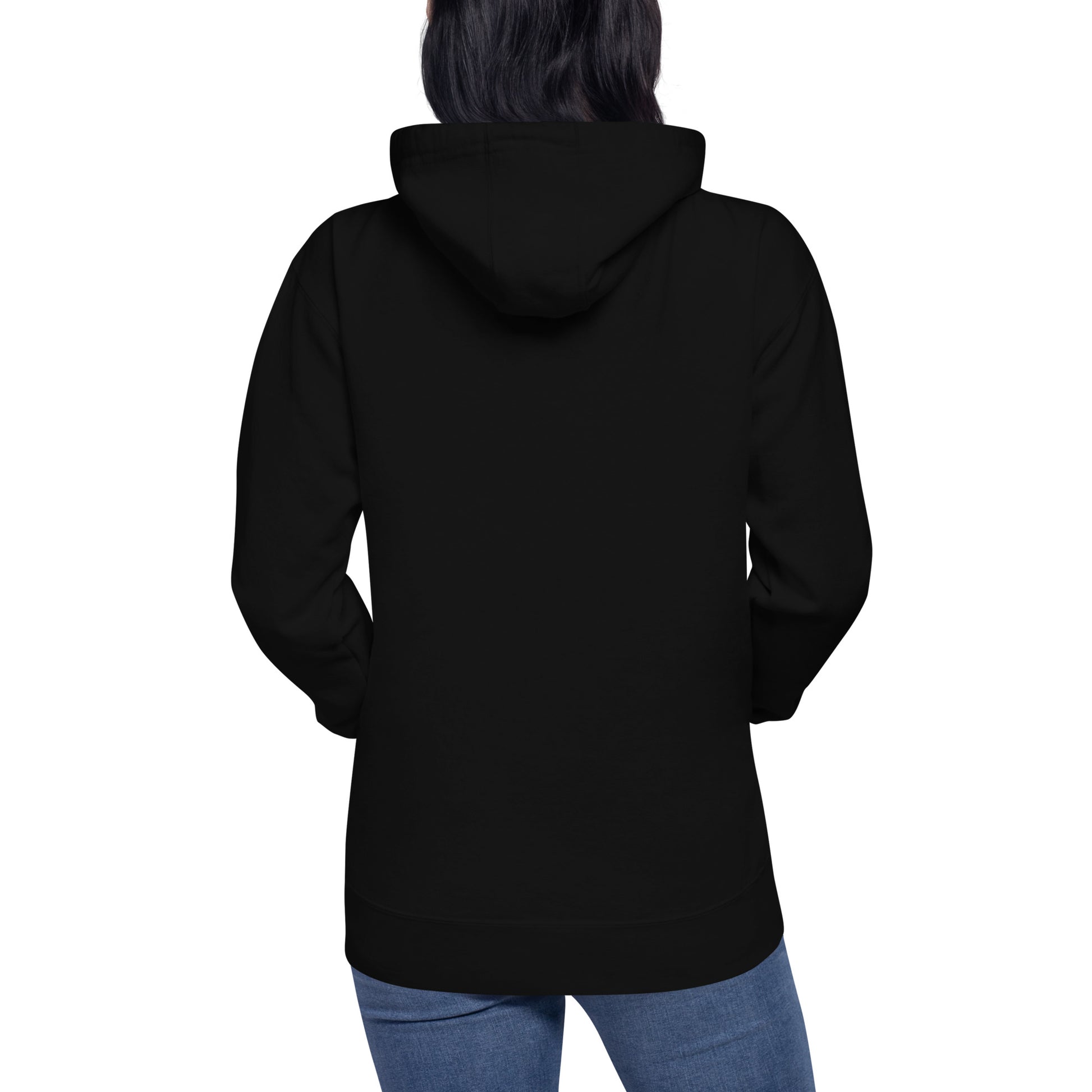 Korean American black hoodie back womens