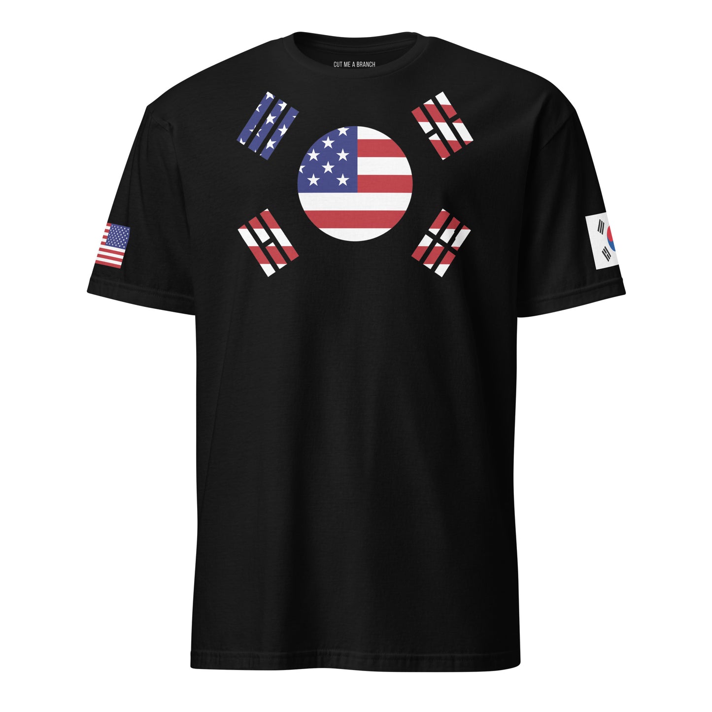 Korean American black t-shirt stars forward design