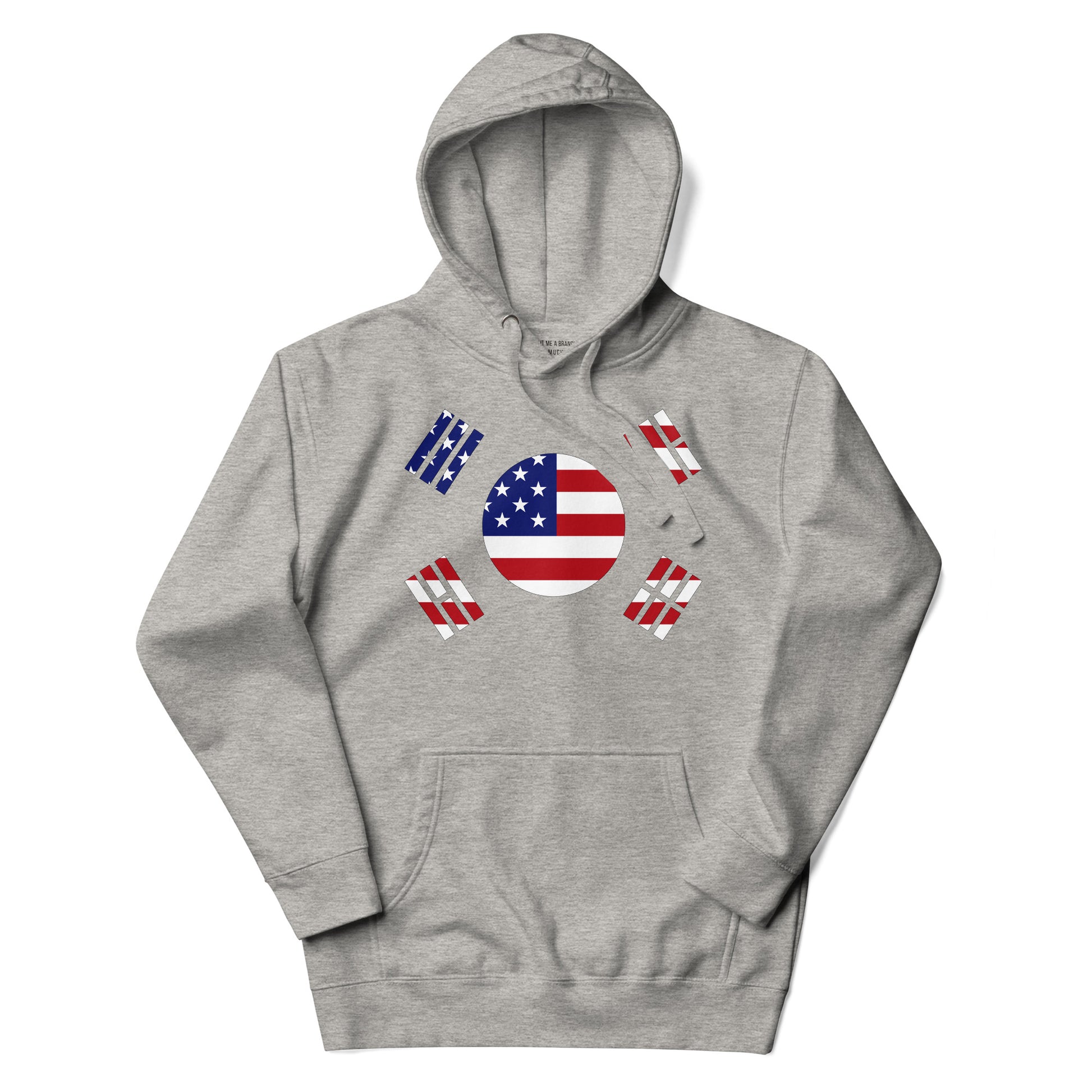 Korean American carbon grey hoodie flat womens