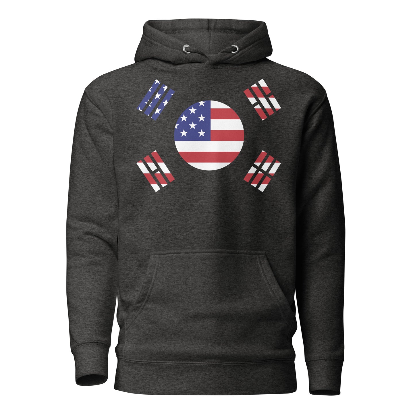 Korean American charcoal grey hoodie