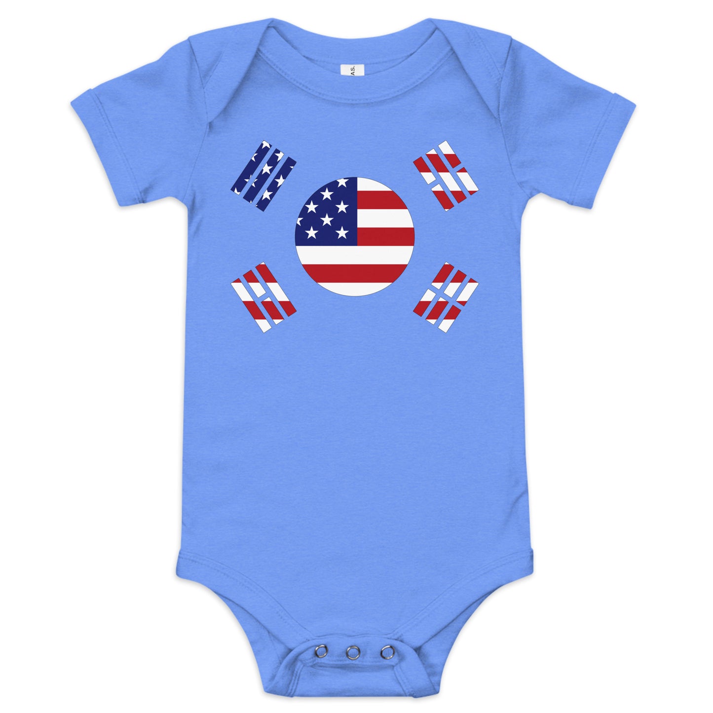 Korean American light blue heather baby bodysuit