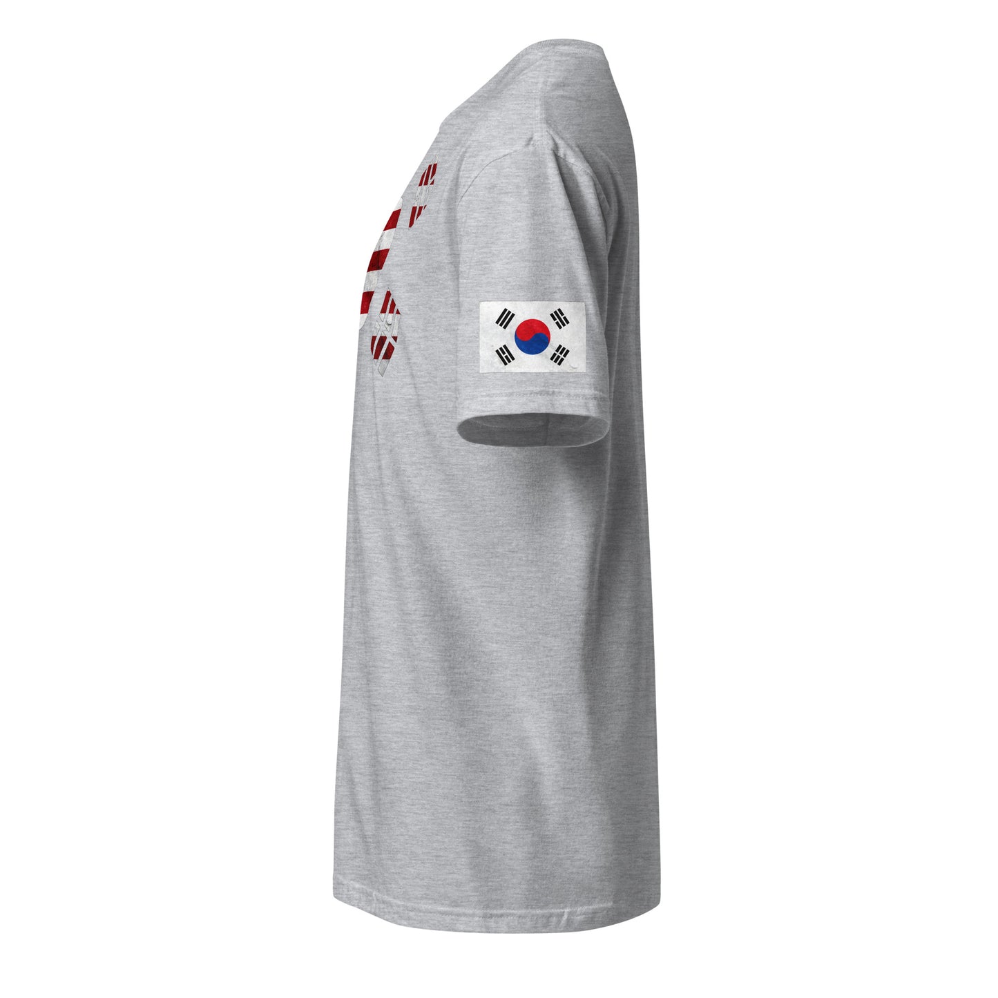 Korean American light grey t-shirt foundation series stars forward left sleeve Korean flag