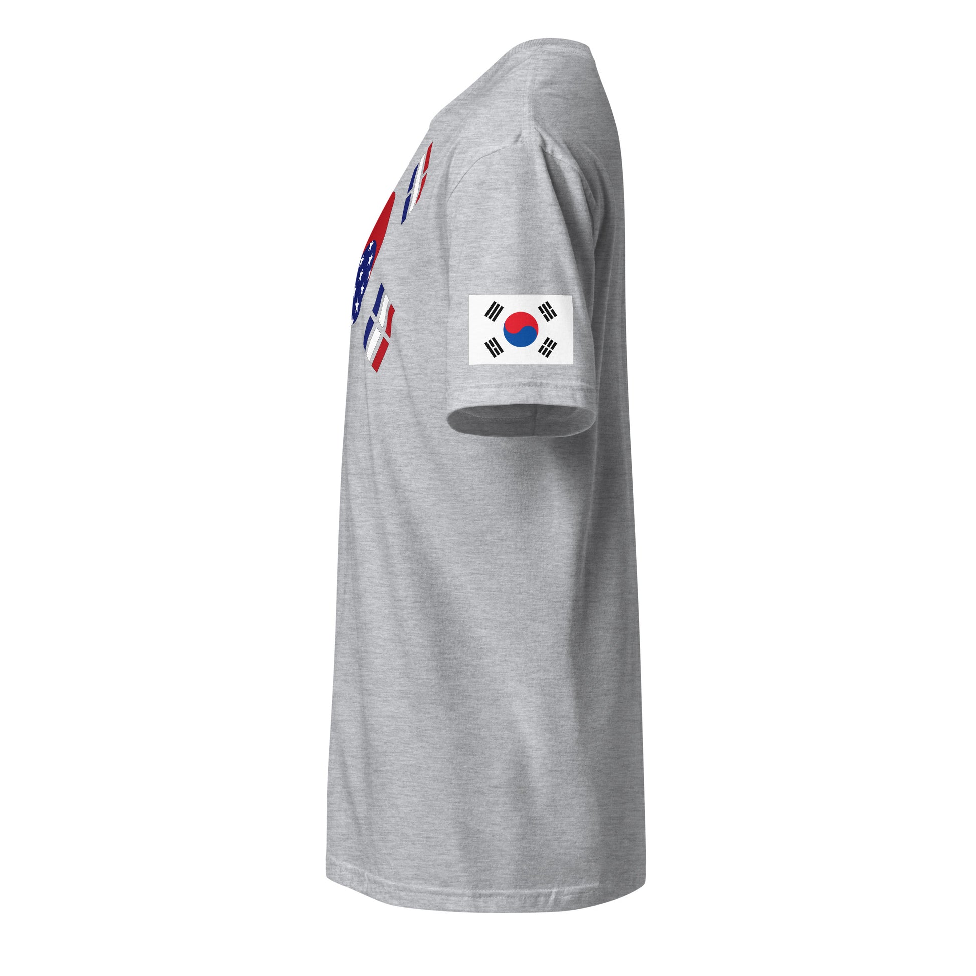 Korean American light grey t-shirt rwb series stars forward left sleeve Korean flag