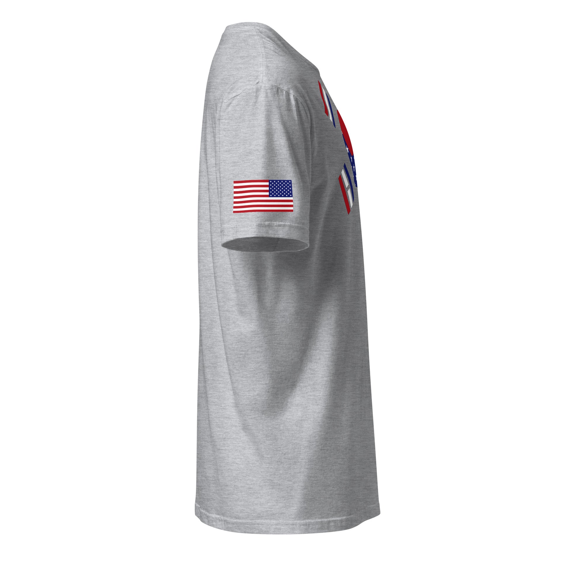 Korean American light grey t-shirt rwb series stars forward right sleeve American flag