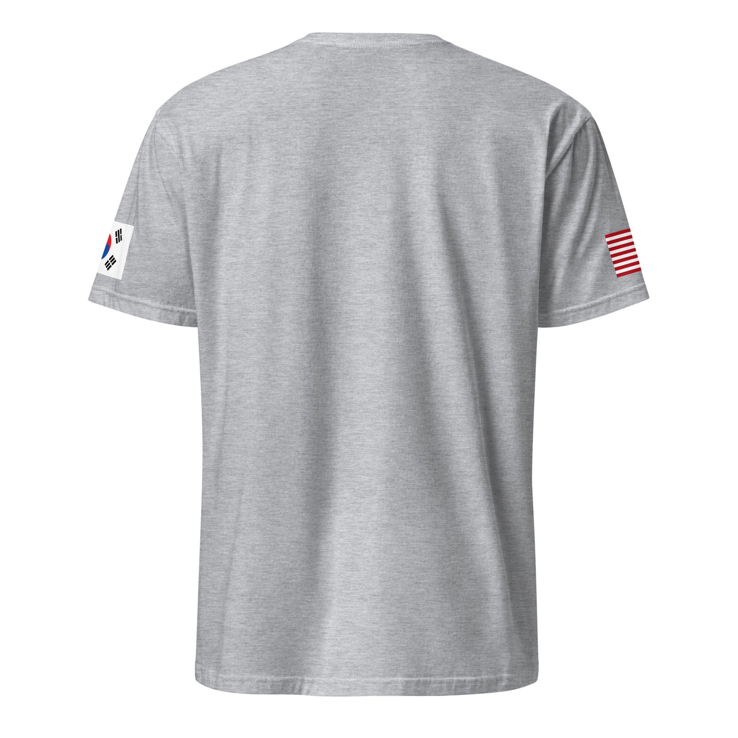 Korean American light grey t-shirt stars forward design back