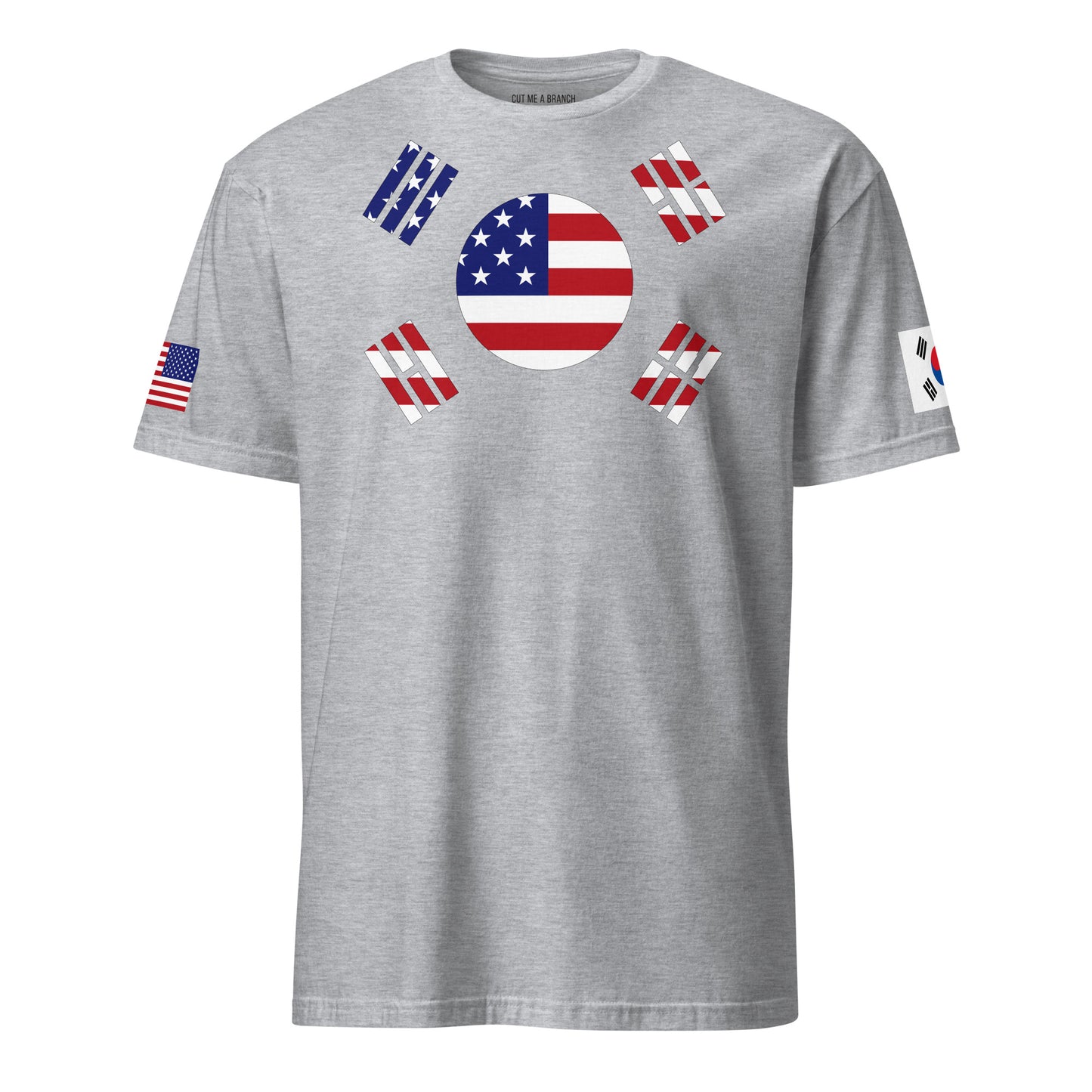 Korean American light grey t-shirt stars forward design