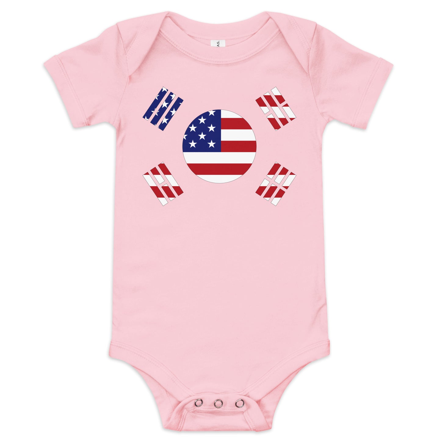 Korean American pink baby bodysuit