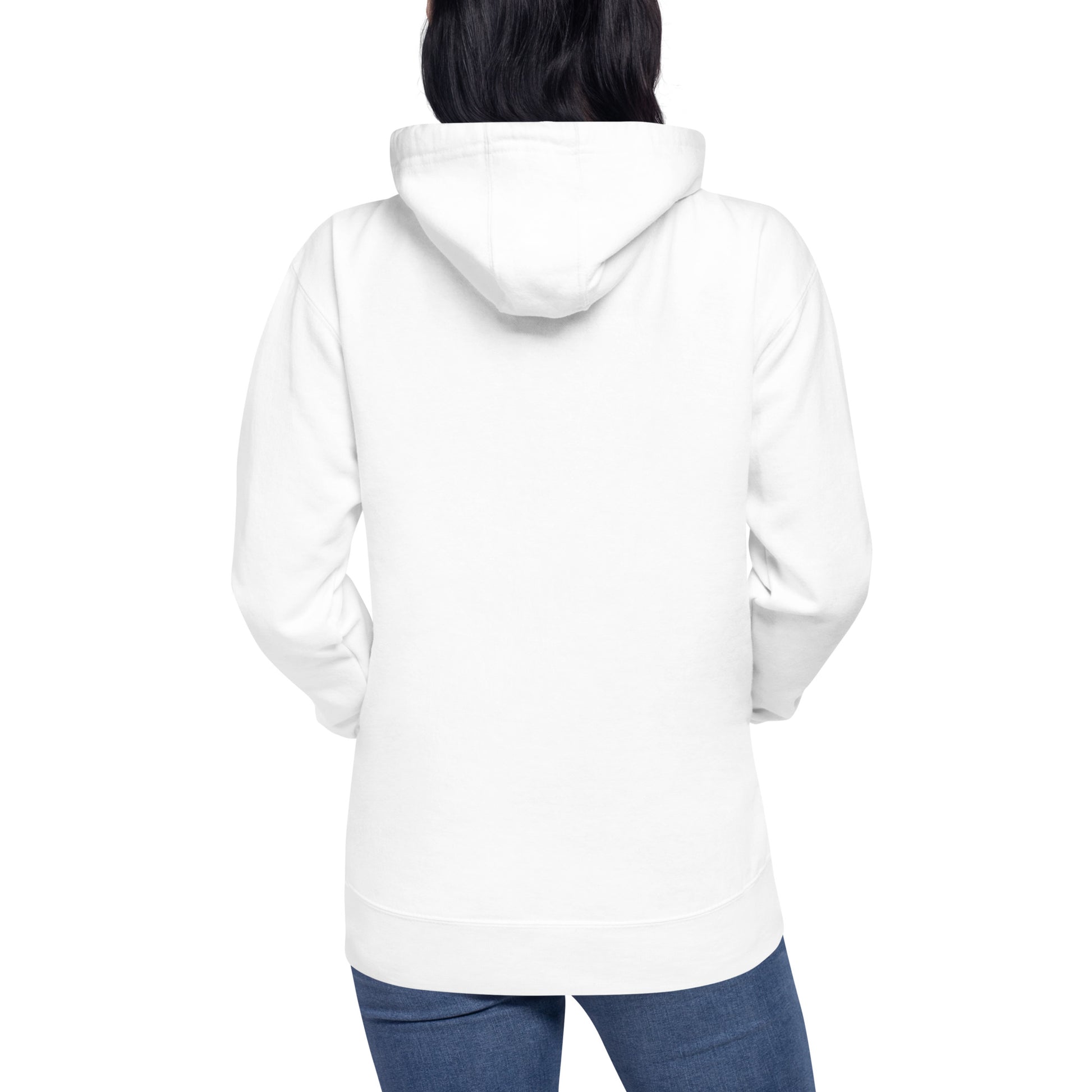 Korean American white hoodie back womens