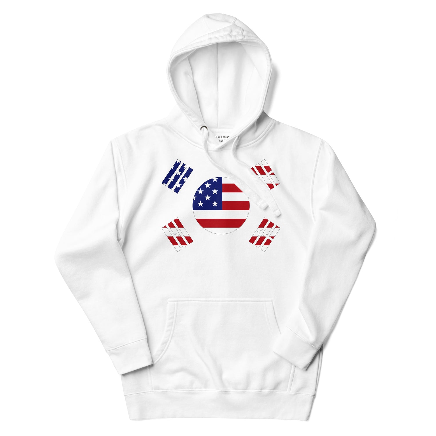 Korean American white hoodie flat