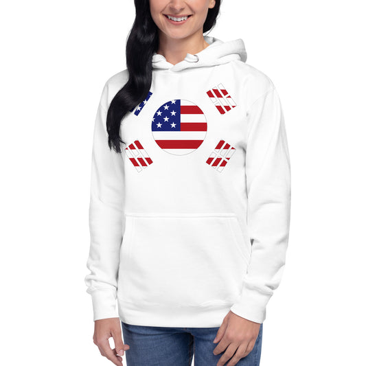 Korean American white hoodie womens