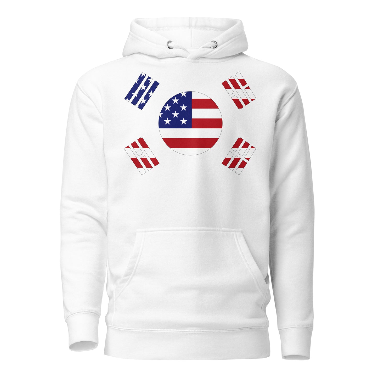 Korean American white hoodie