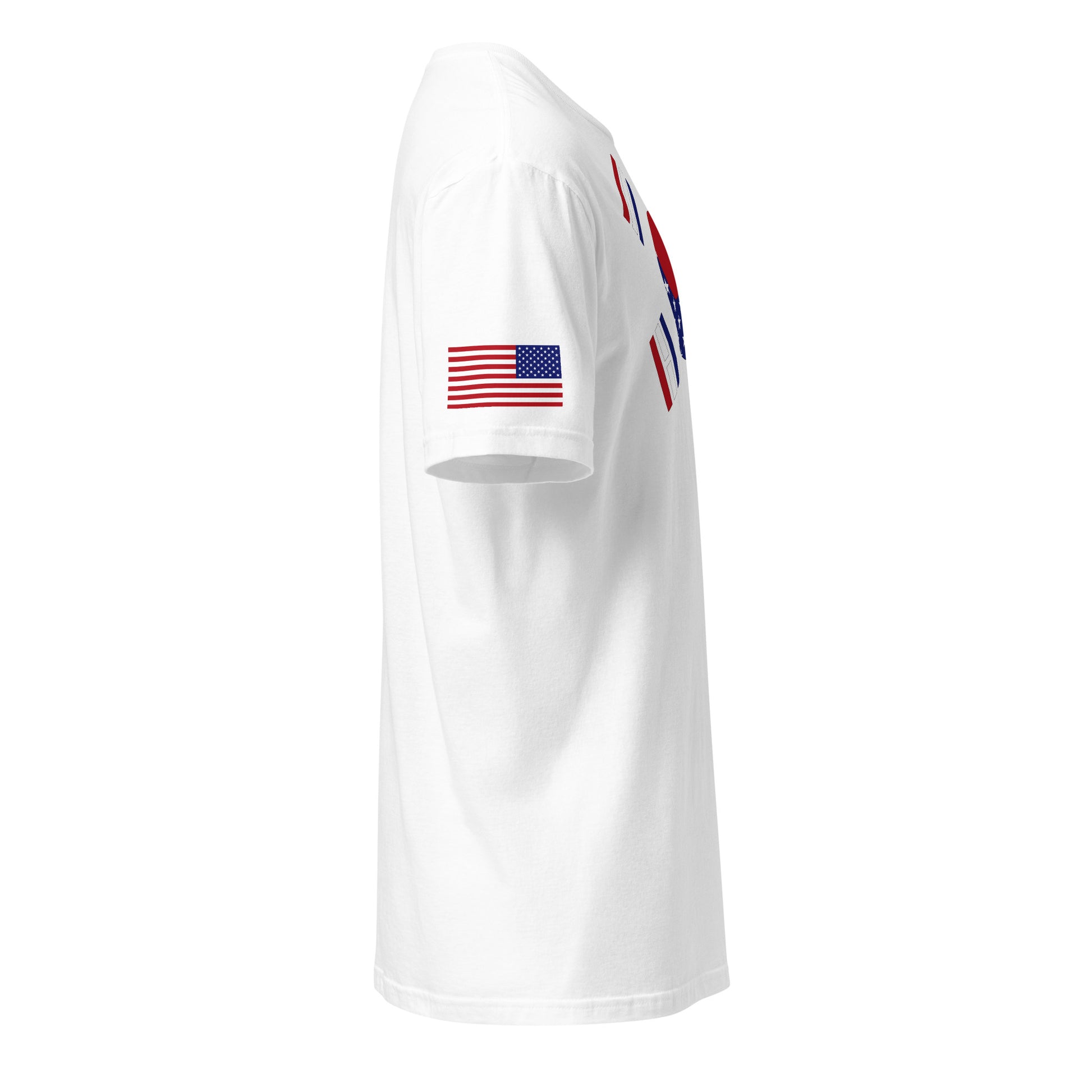 Korean American white t-shirt rwb series stars forward right sleeve American flag