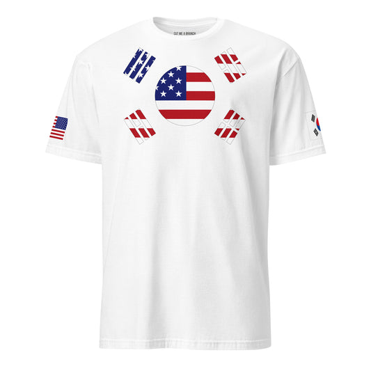 Korean American white t-shirt stars forward design