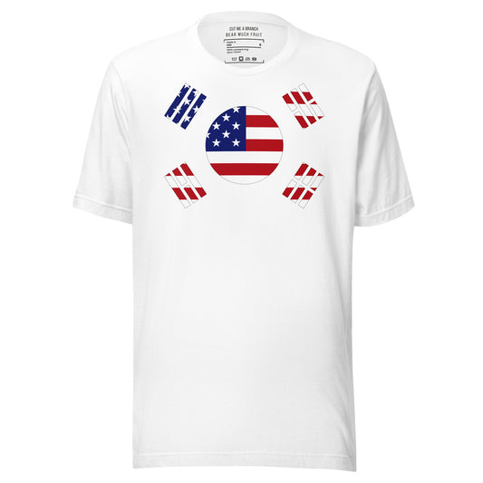 Korean American white t-shirt made in USA