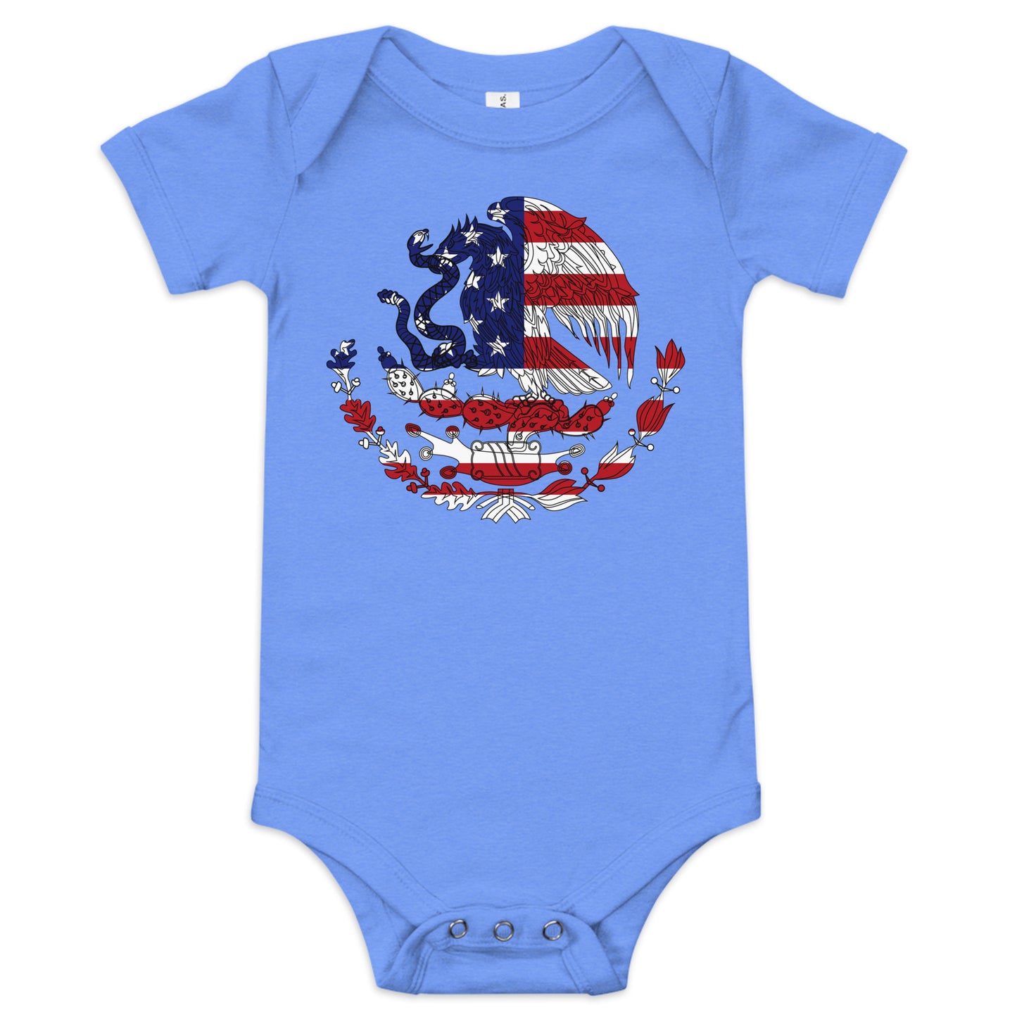 Mexican American light blue heather baby bodysuit