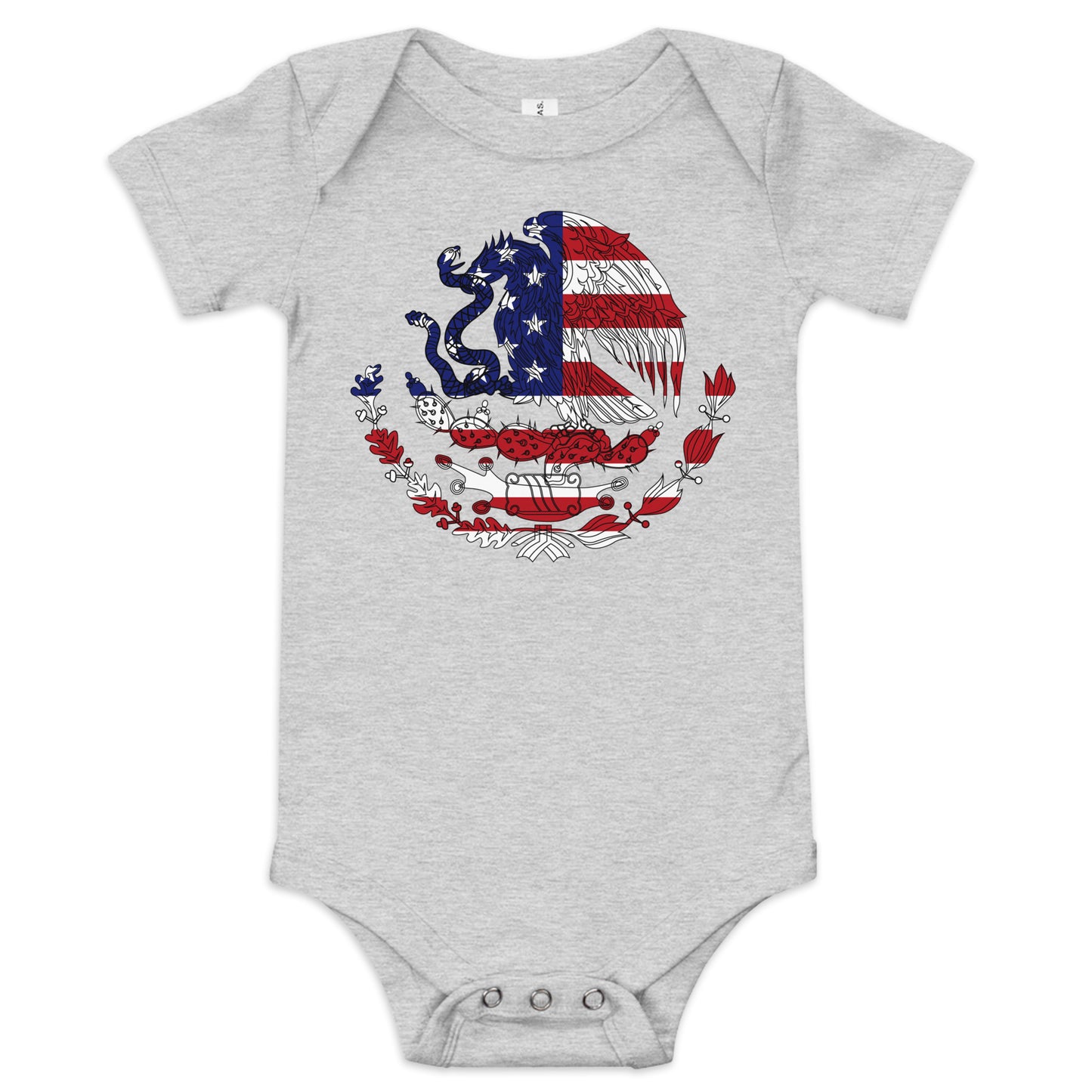 Mexican American light grey heather baby bodysuit