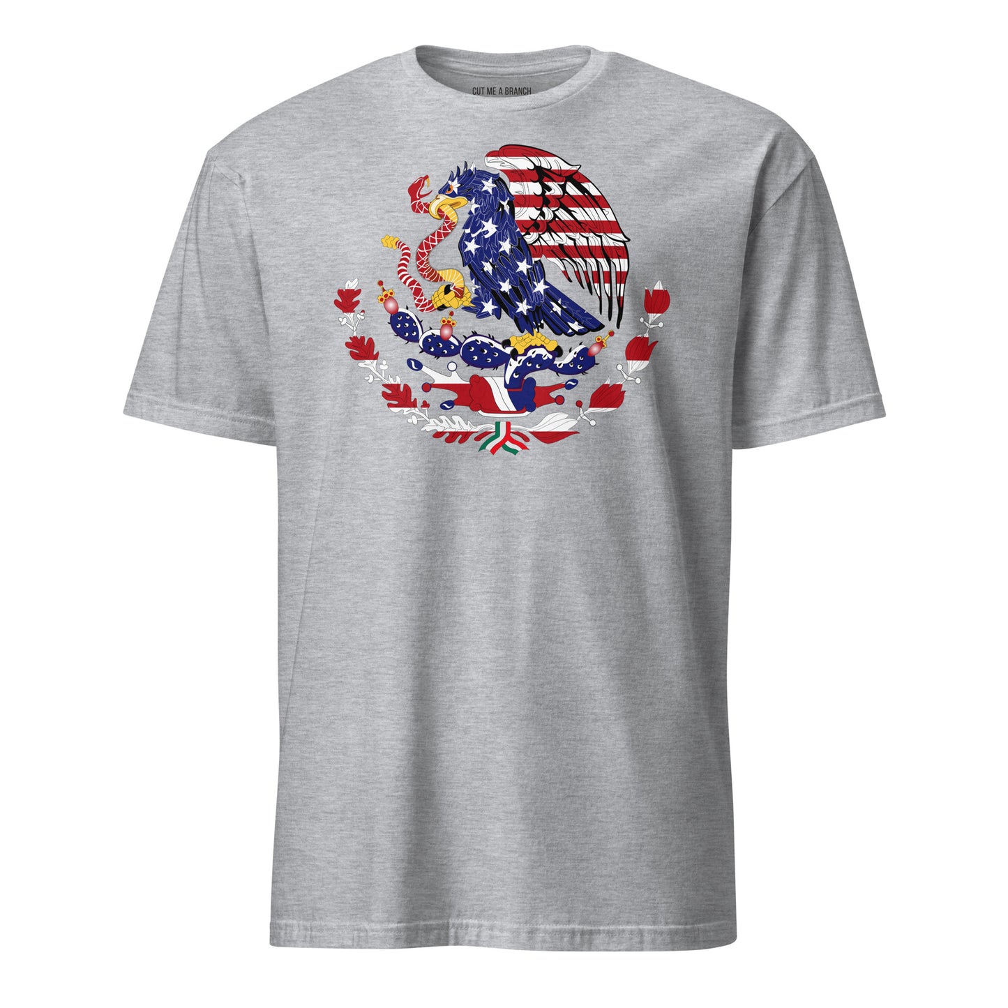 Mexican American light grey t-shirt eagles wings design