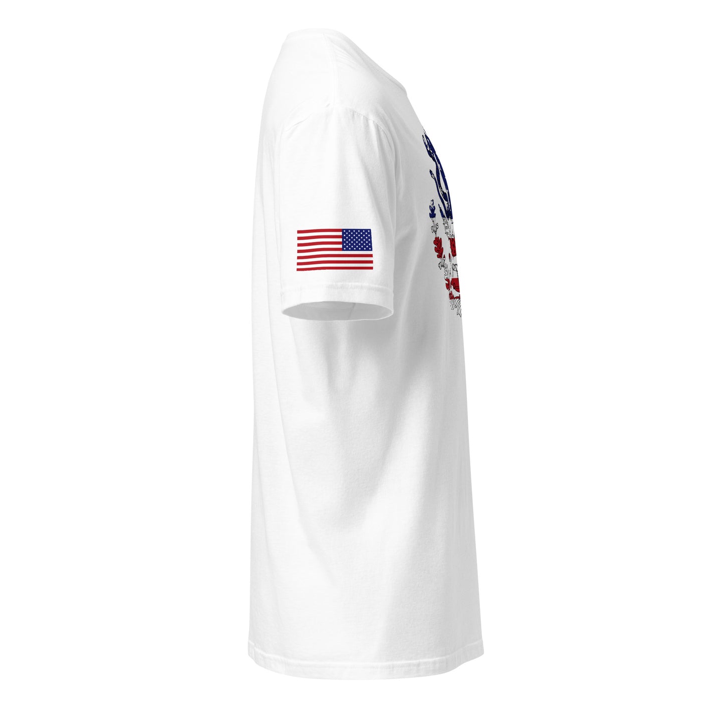 Mexican American white t-shirt stars forward right sleeve American flag