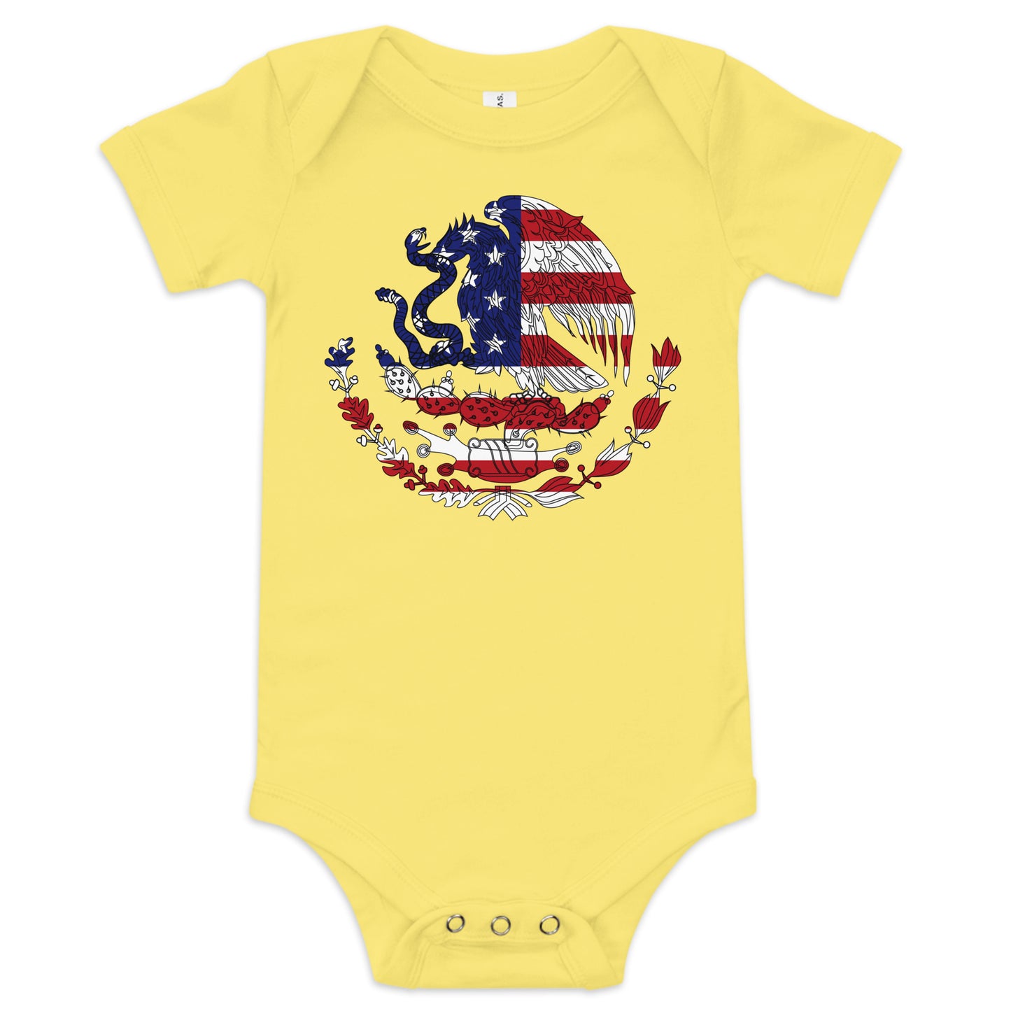 Mexican American yellow baby bodysuit