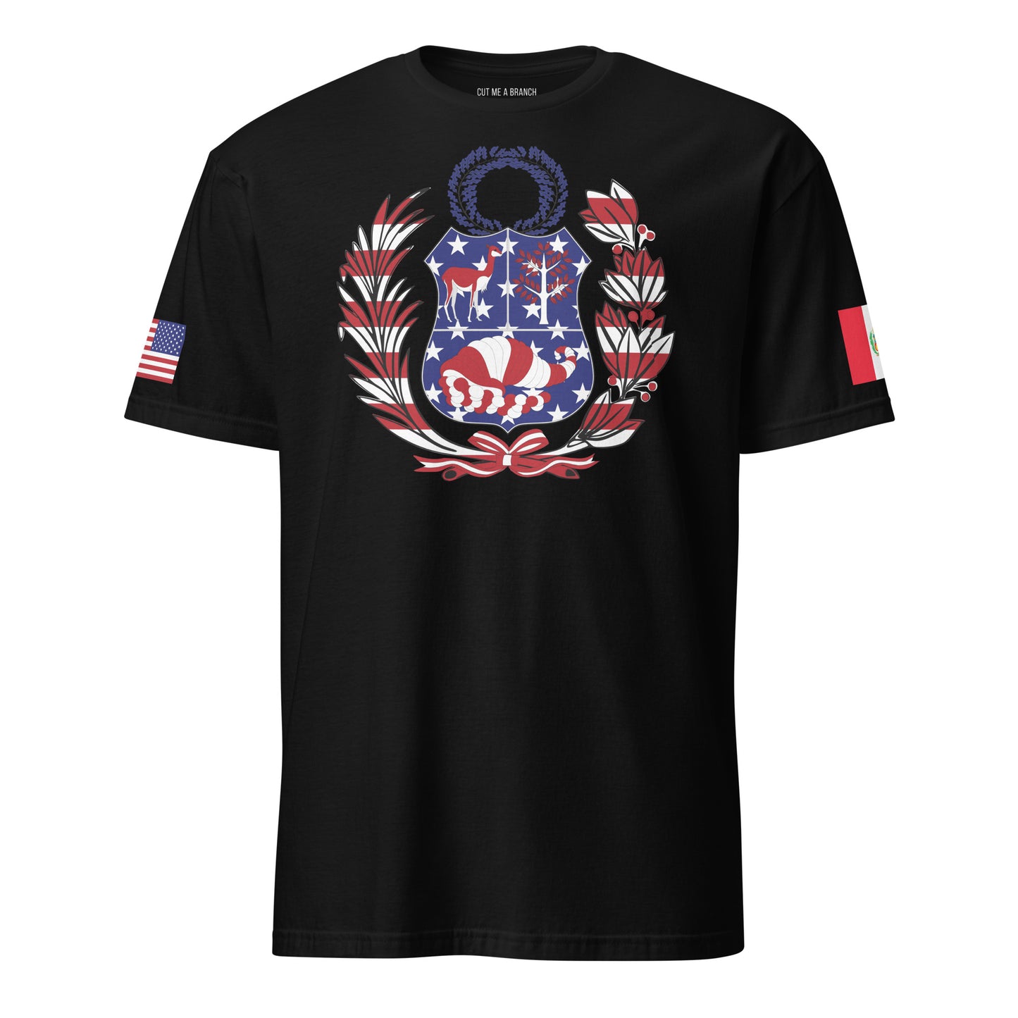 Peruvian American black t-shirt stars forward