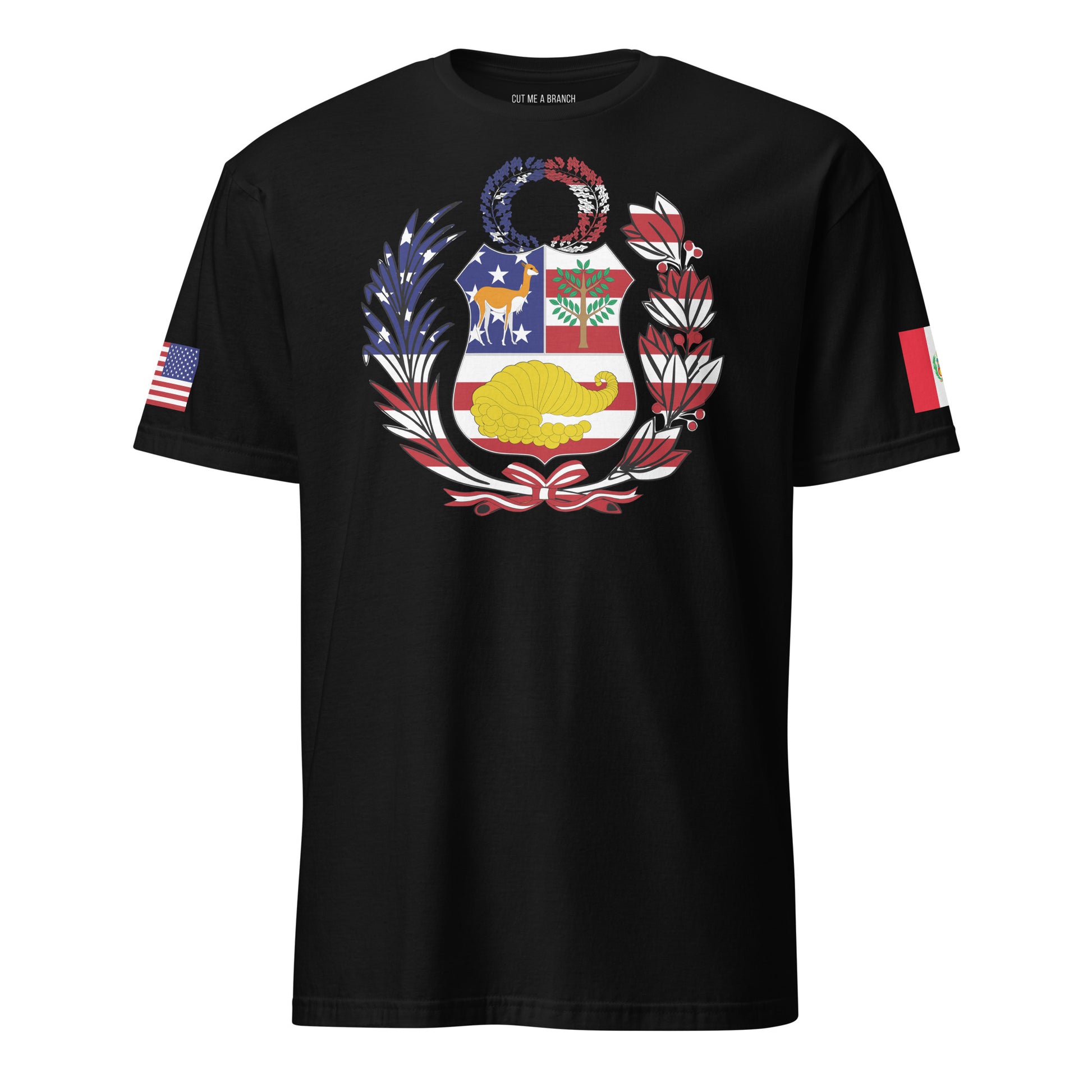 Peruvian American black t-shirt stars forward