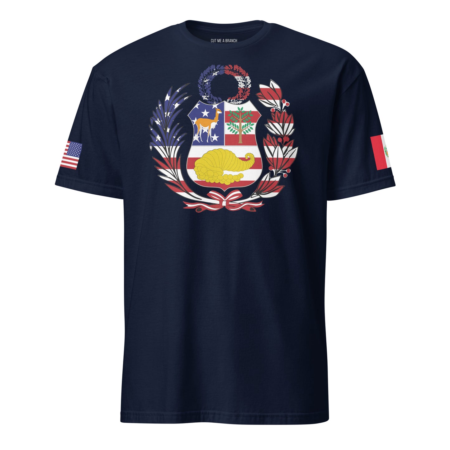 Peruvian American navy blue t-shirt stars forward