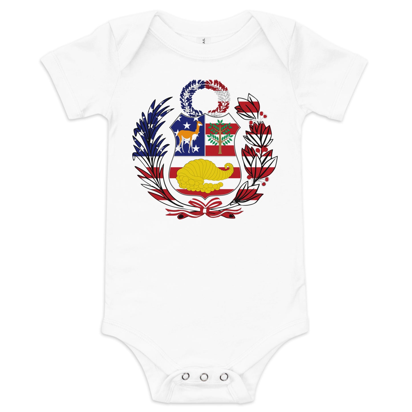 Peruvian American white baby bodysui