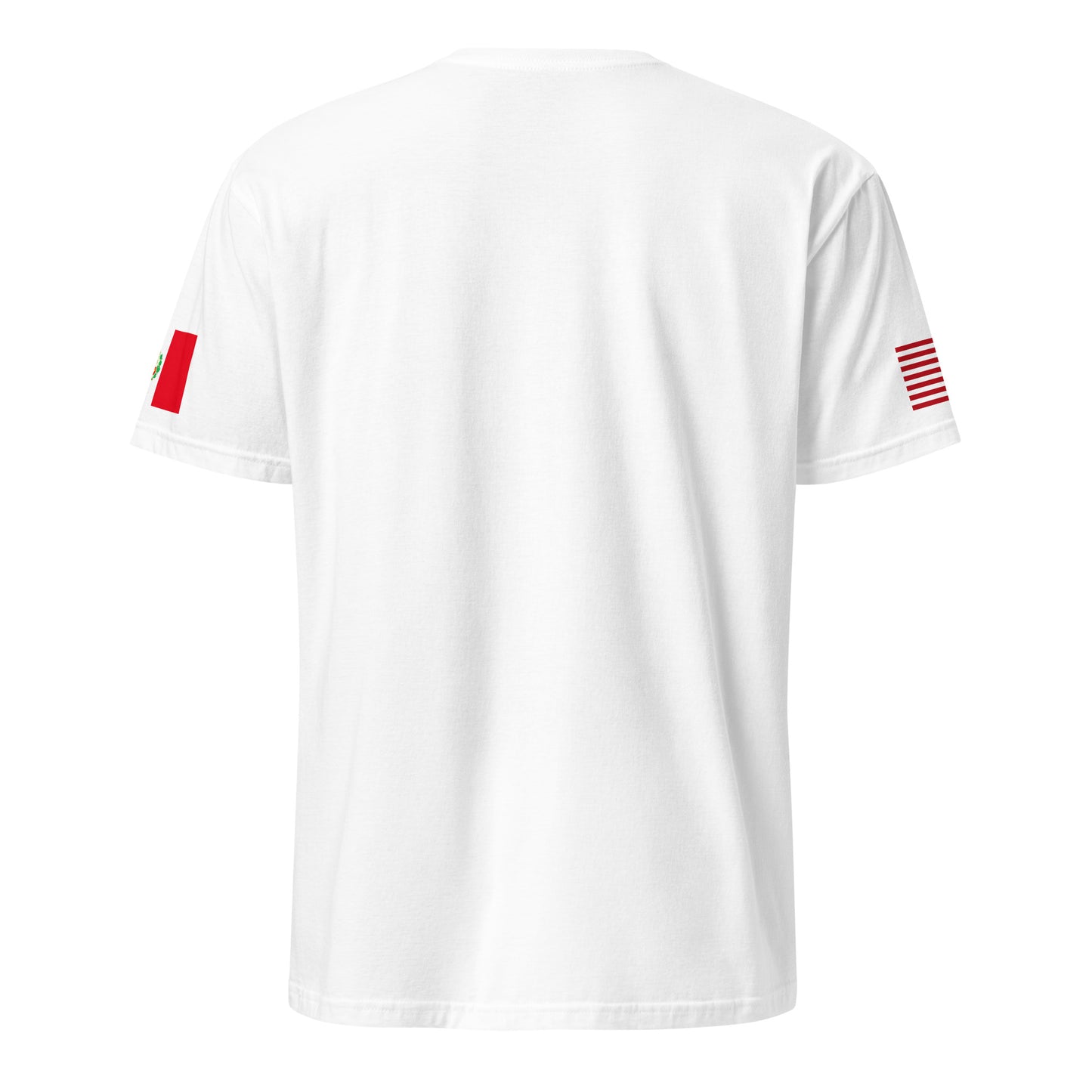 Peruvian American white t-shirt rwb design stars forward back