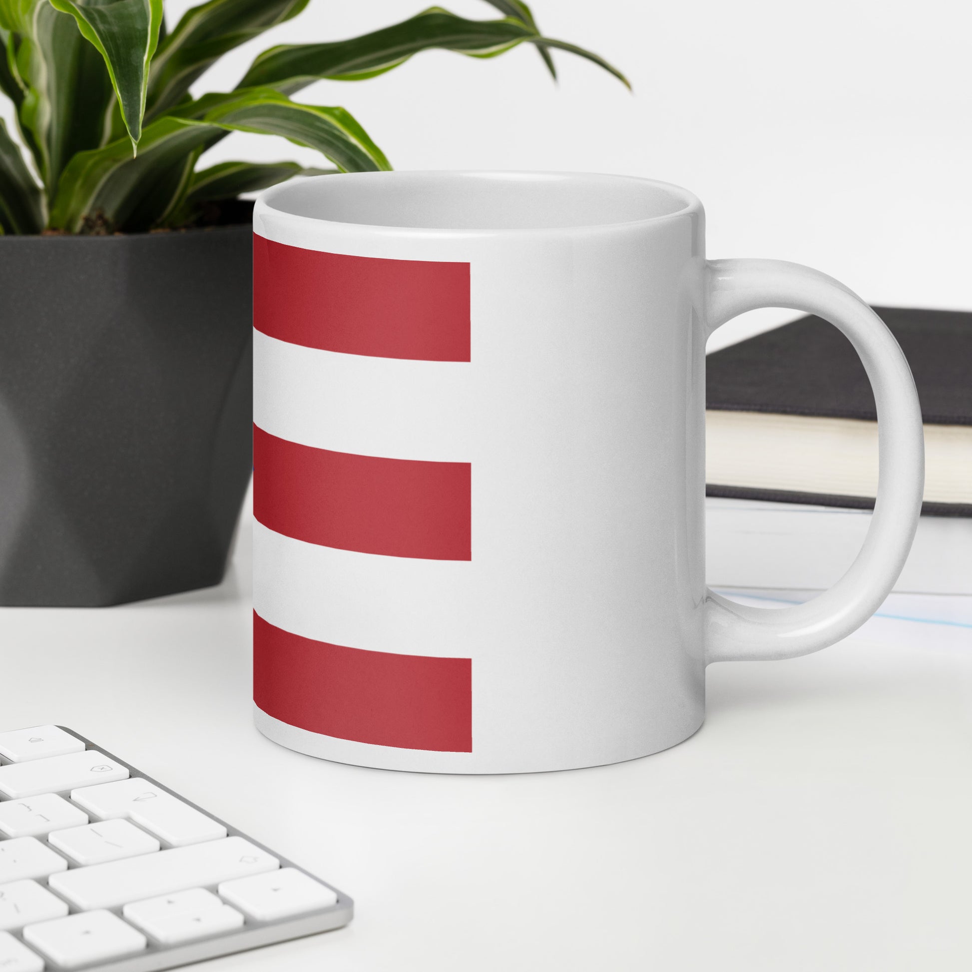 Puerto Rican American 20oz white mug in office space