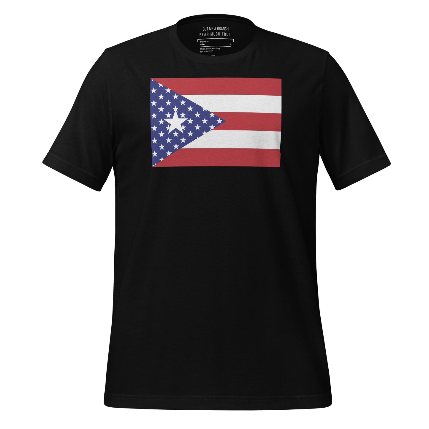 Puerto Rican American black t-shirt made in USA 