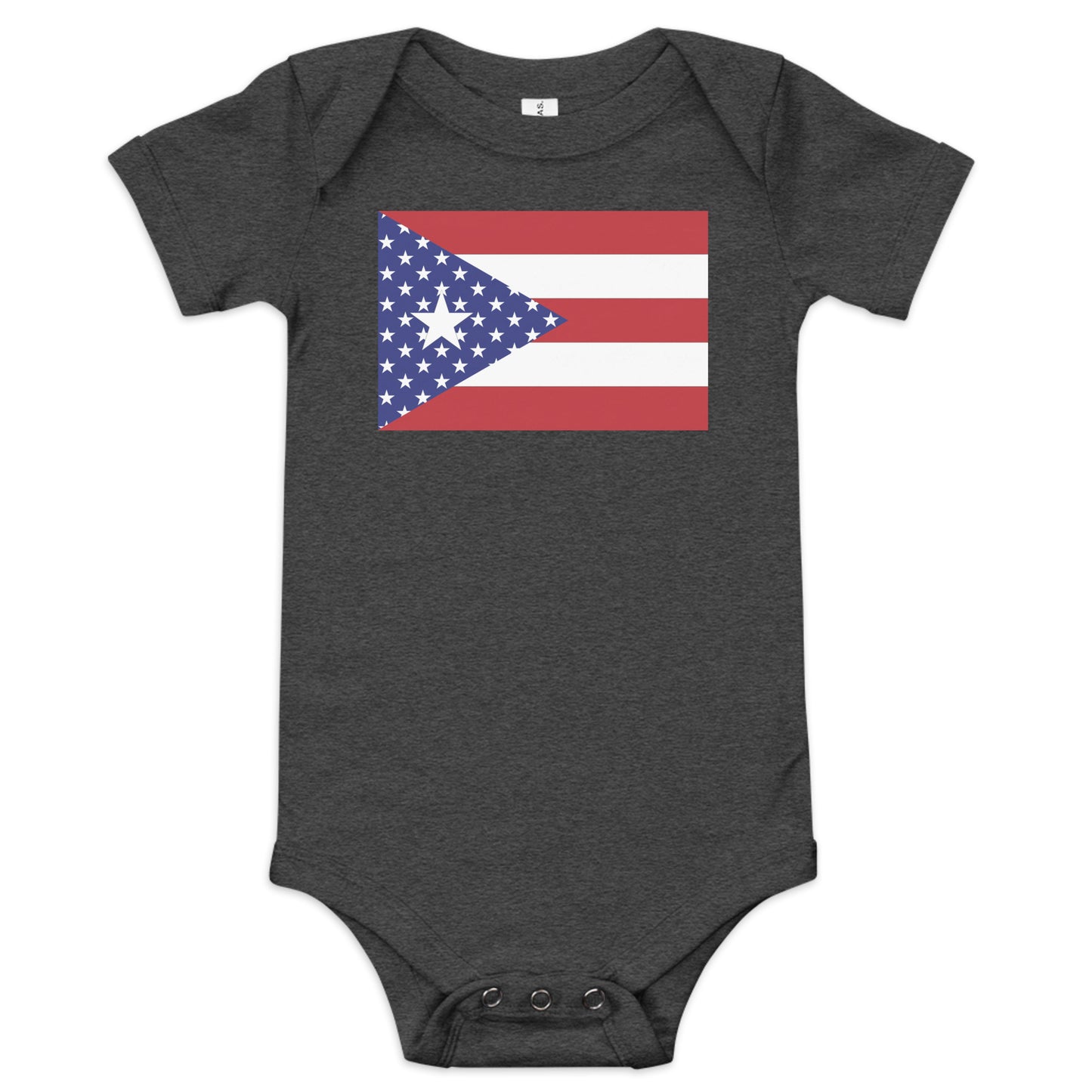 Puerto Rican American dark grey heather baby bodysuit