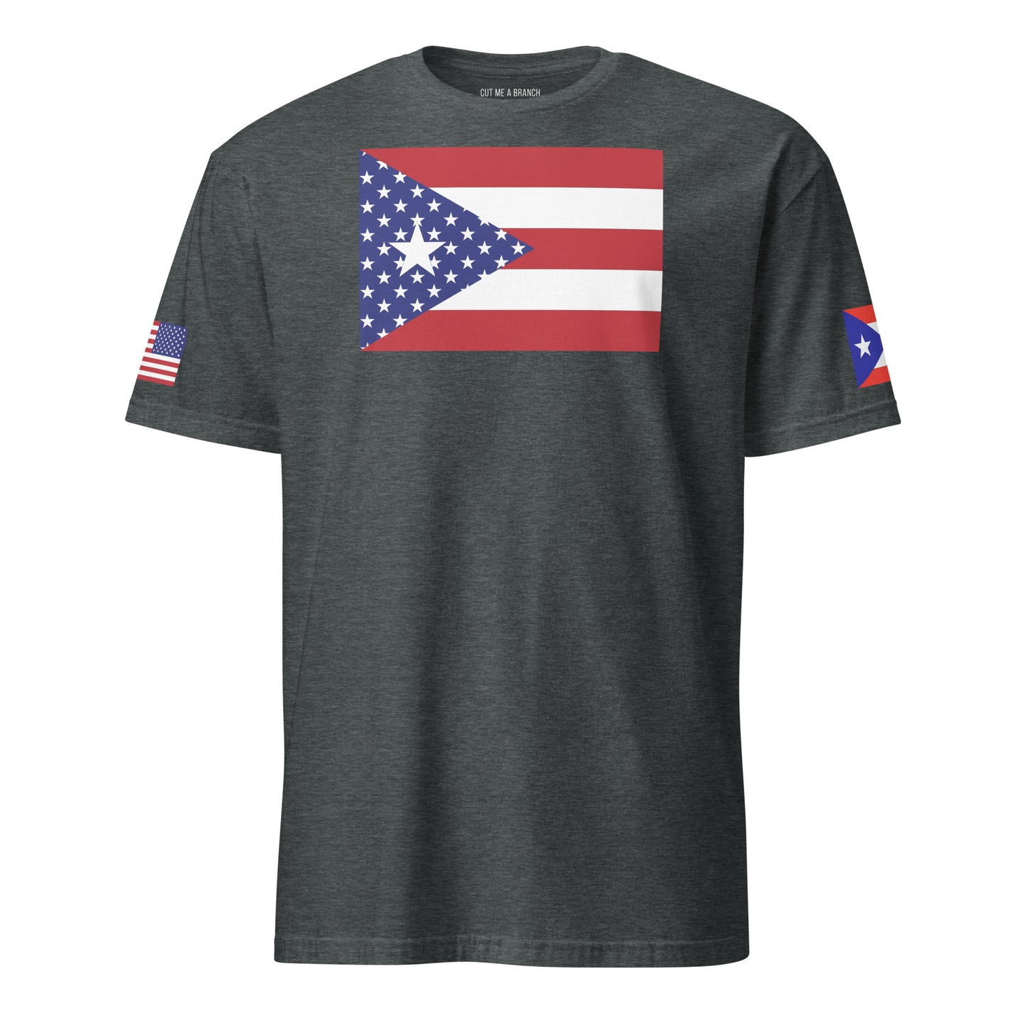 Puerto Rican American dark grey heather t-shirt stars forward