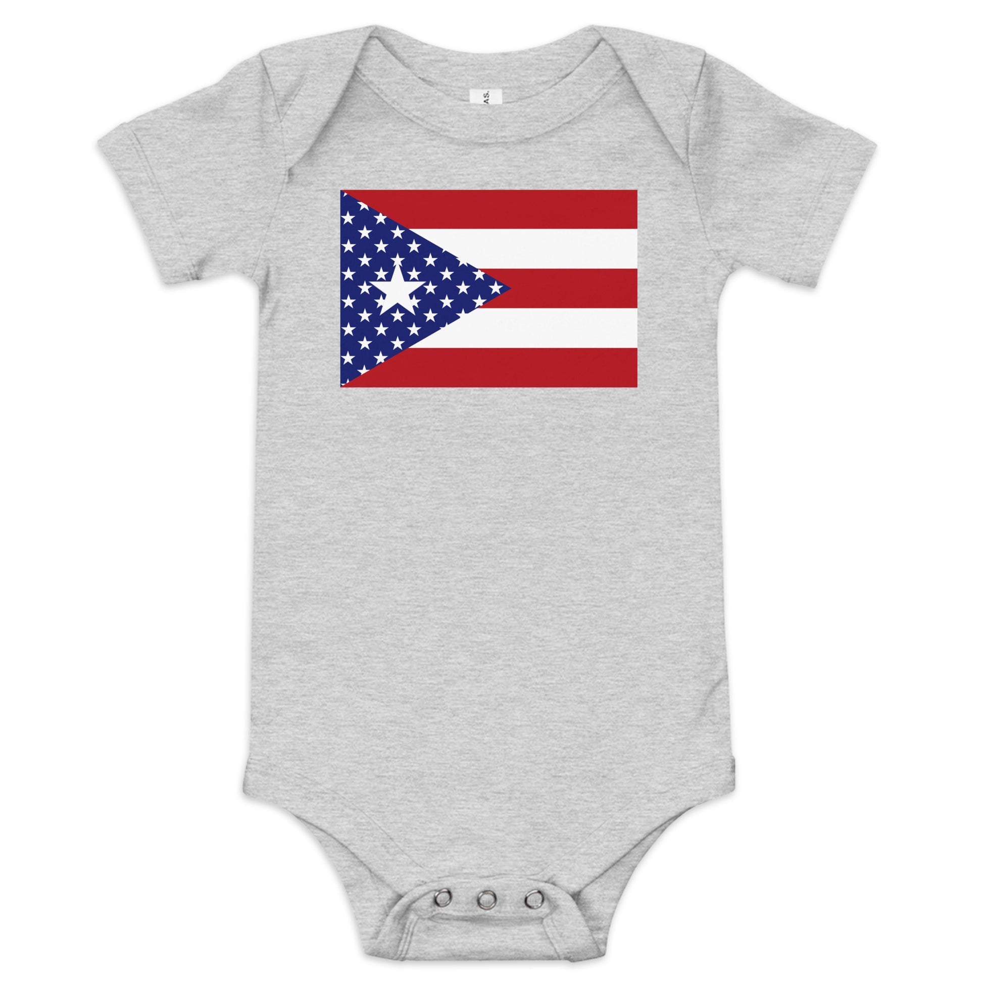 Puerto Rican American light grey heather baby bodysuit