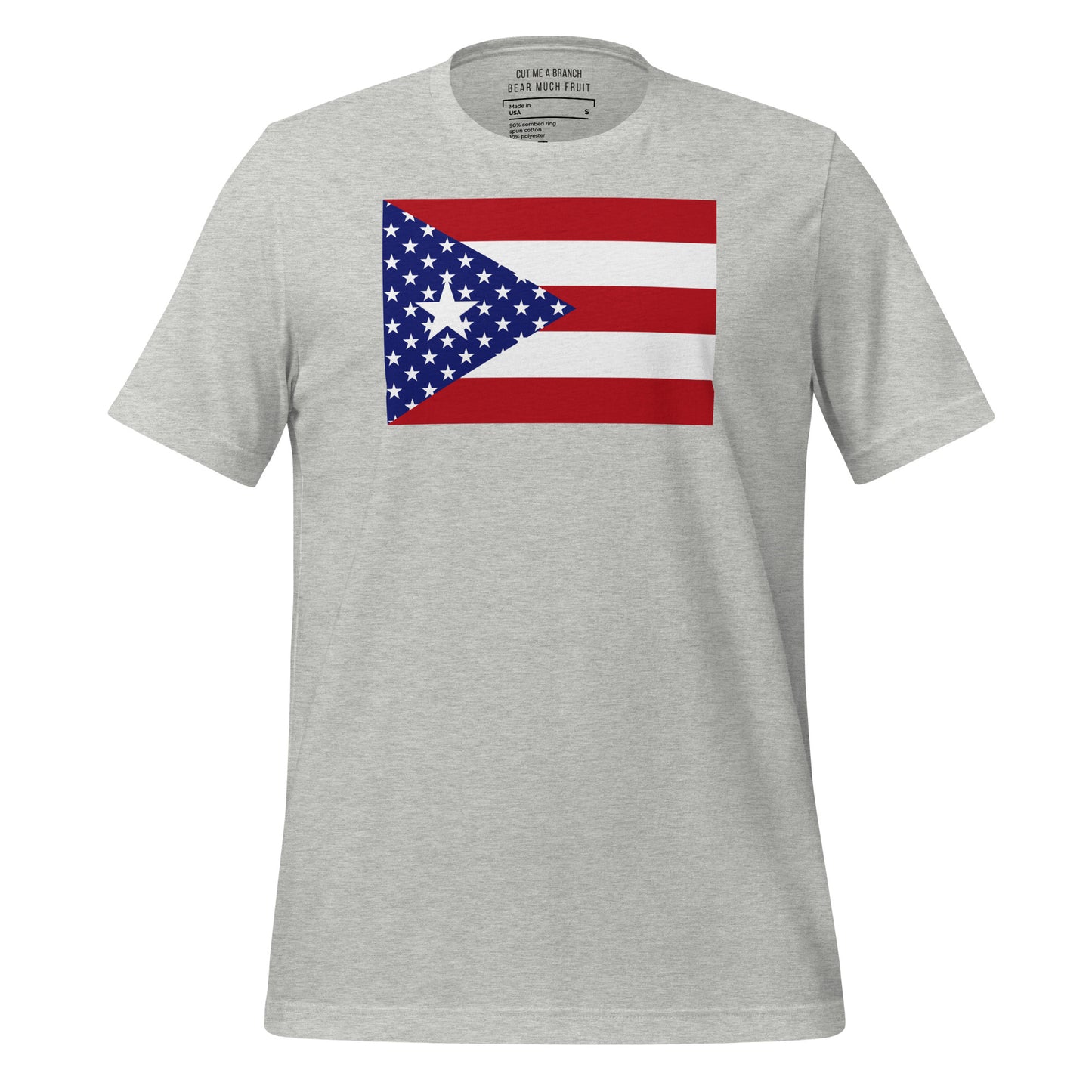 Puerto Rican American light grey heather t-shirt made in USA