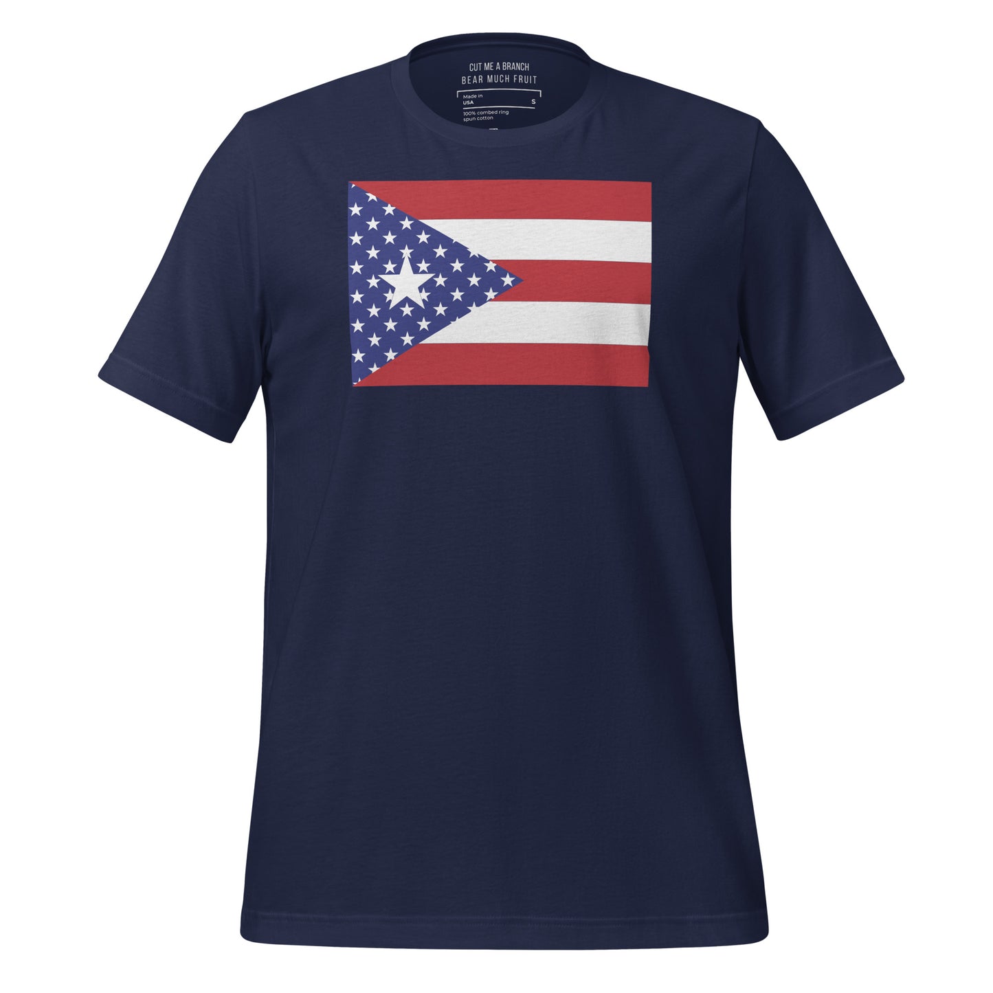 Puerto Rican American navy blue t-shirt made in USA