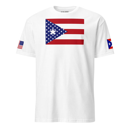 Puerto Rican American white t-shirt stars forward