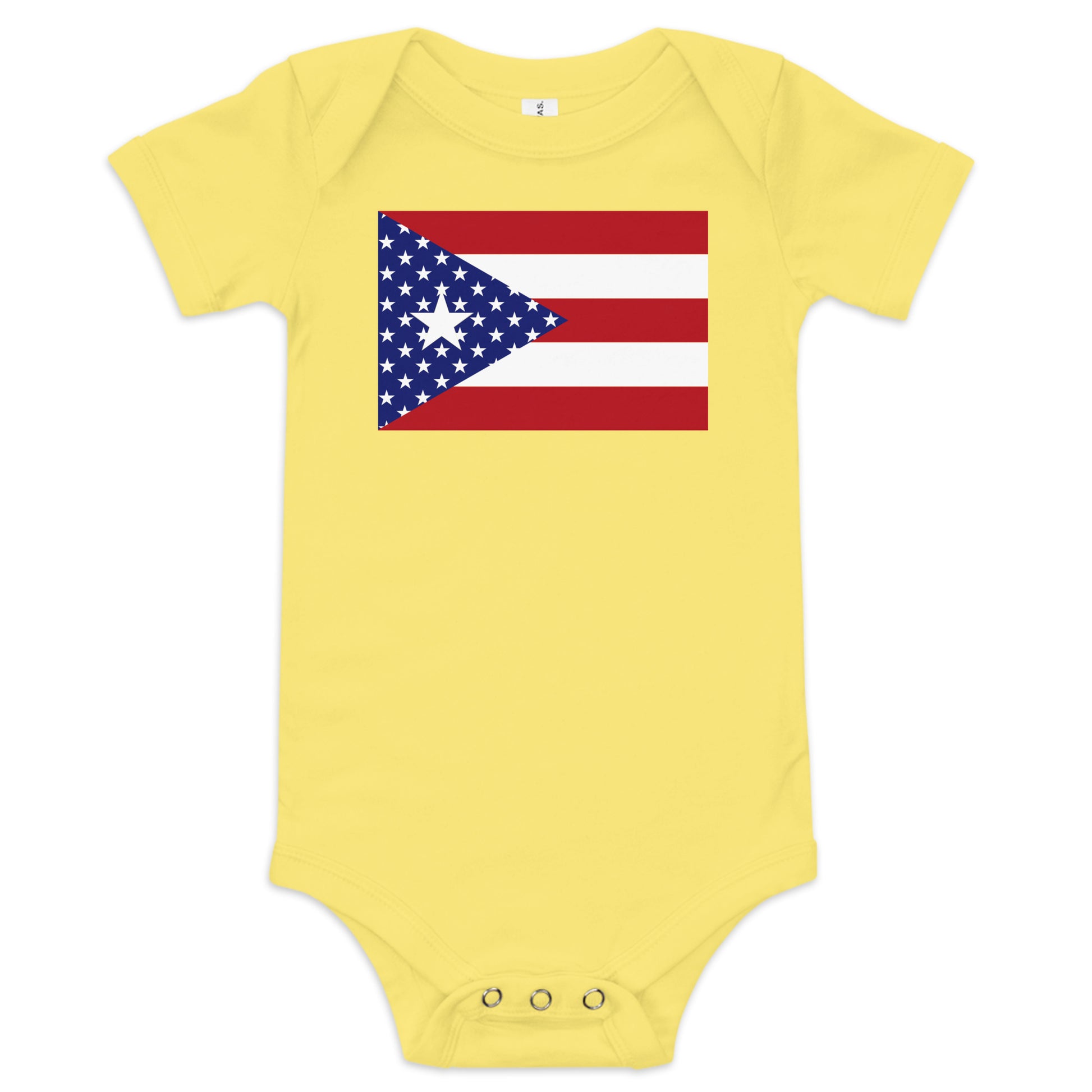 Puerto Rican American yellow baby bodysuit