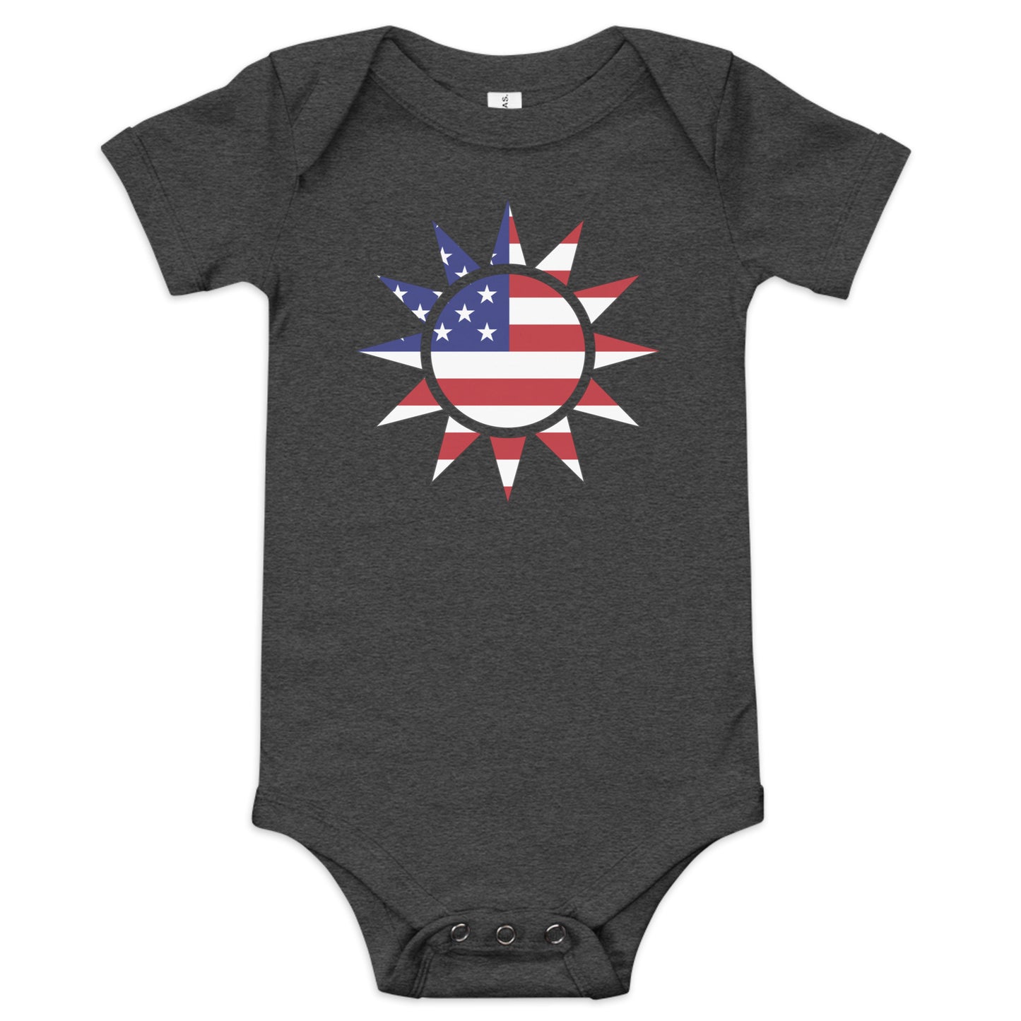 Taiwanese American dark grey heather baby bodysuit