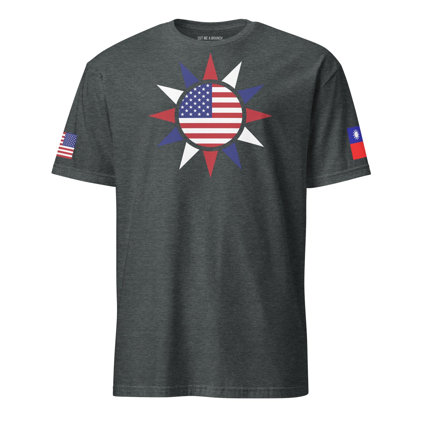 Taiwanese American dark grey heather t-shirt rwb series stars forward