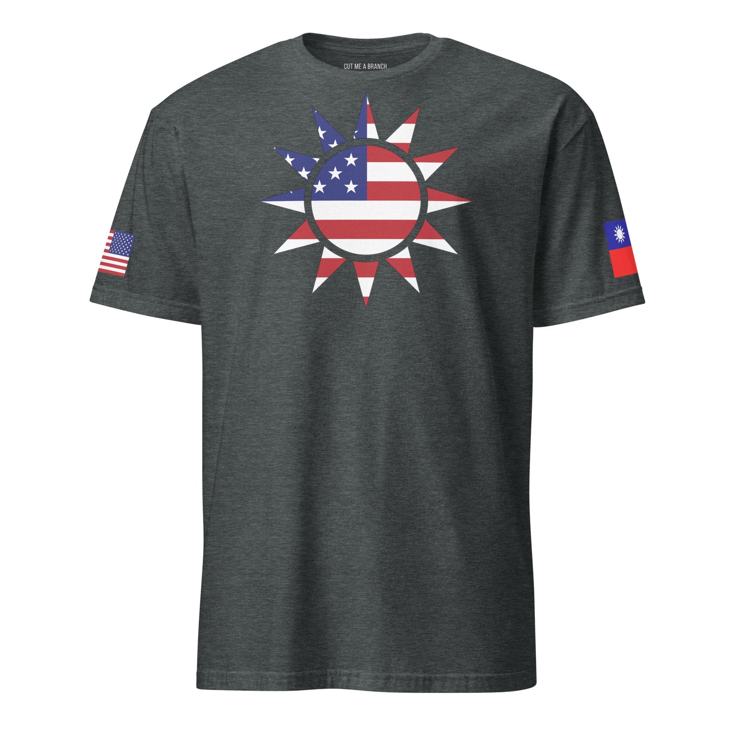 Taiwanese American dark grey heather t-shirt stars forward