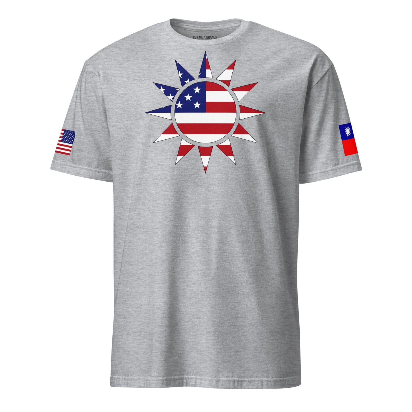 Taiwanese American light grey t-shirt stars forward