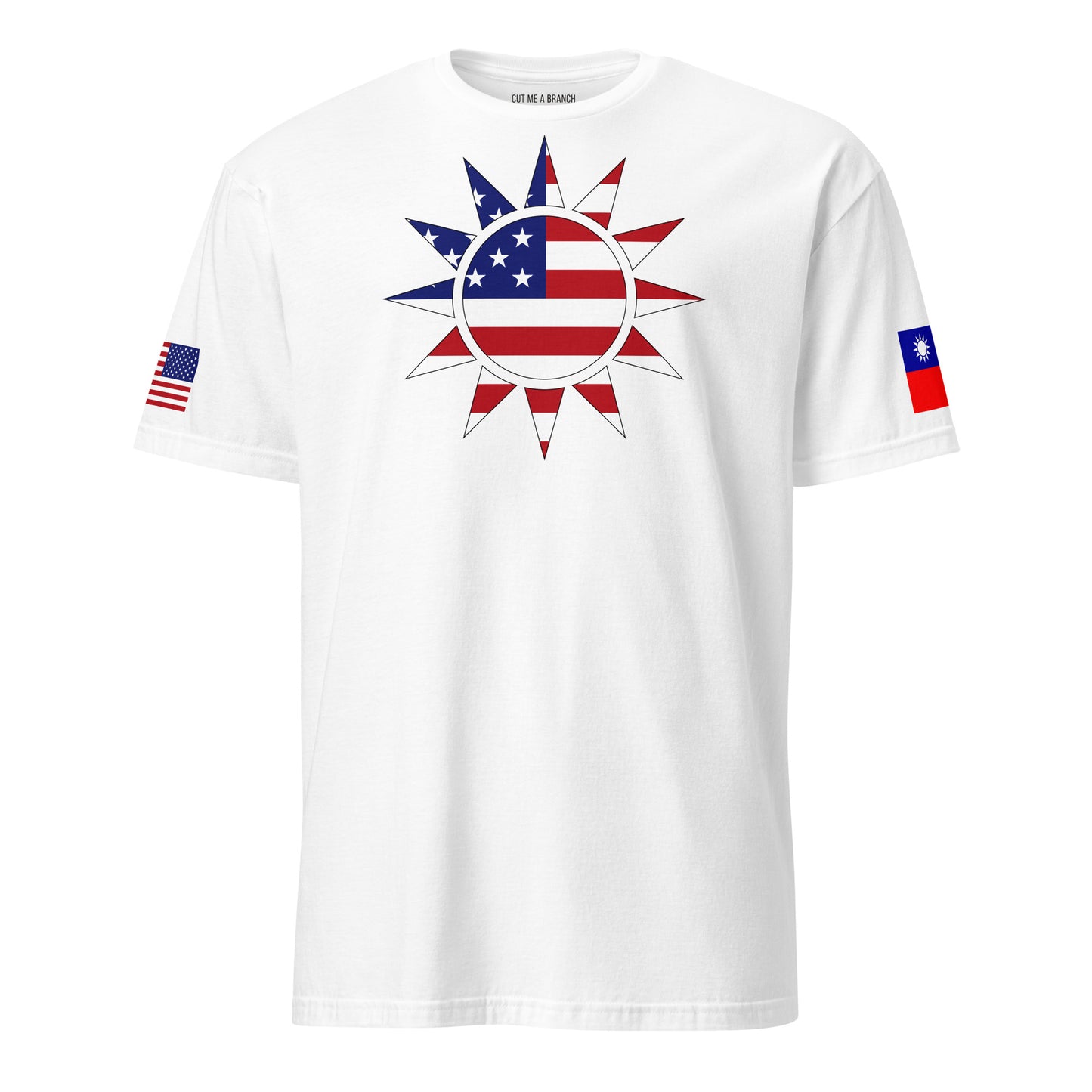 Taiwanese American black t-shirt stars forward