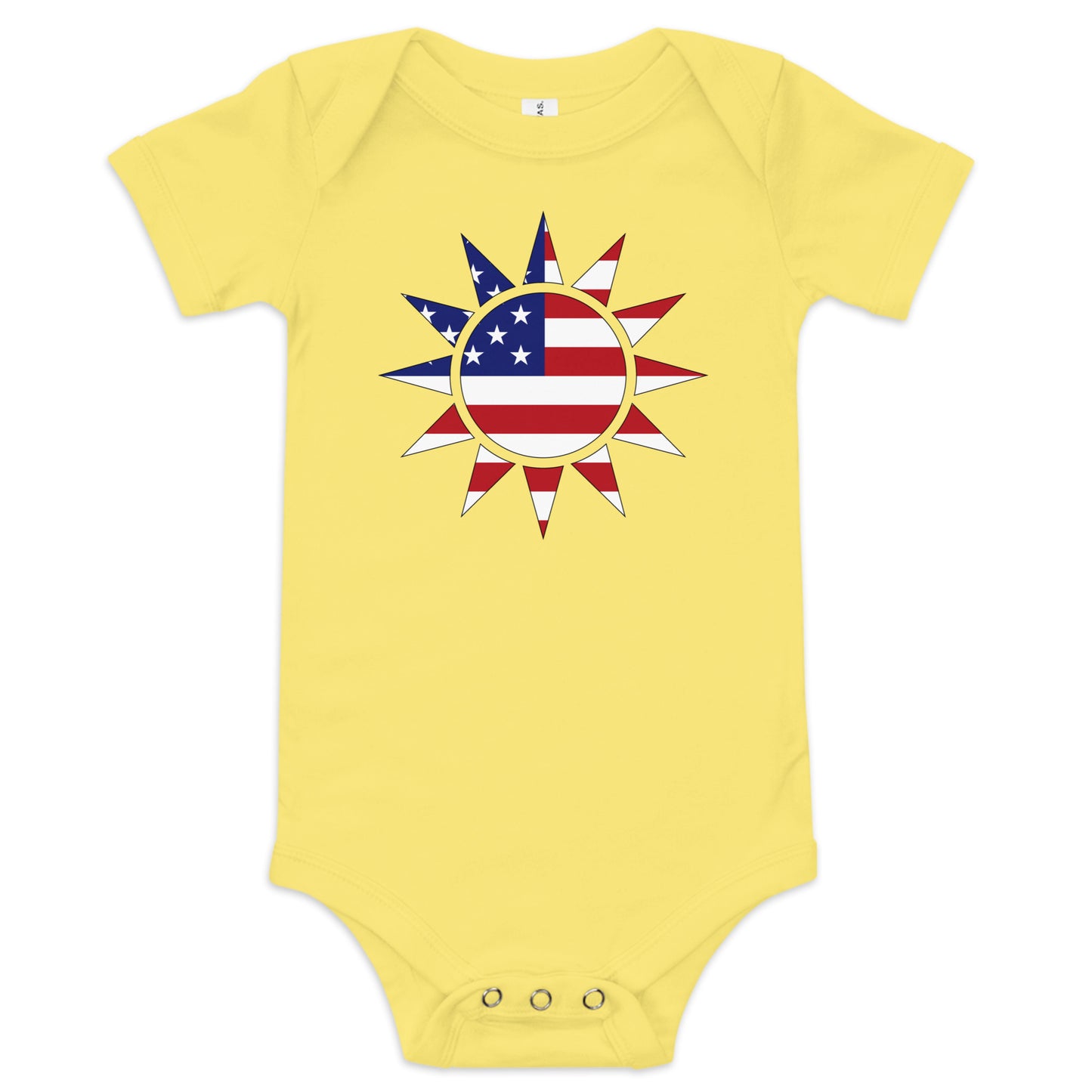 Taiwanese American yellow baby bodysuit