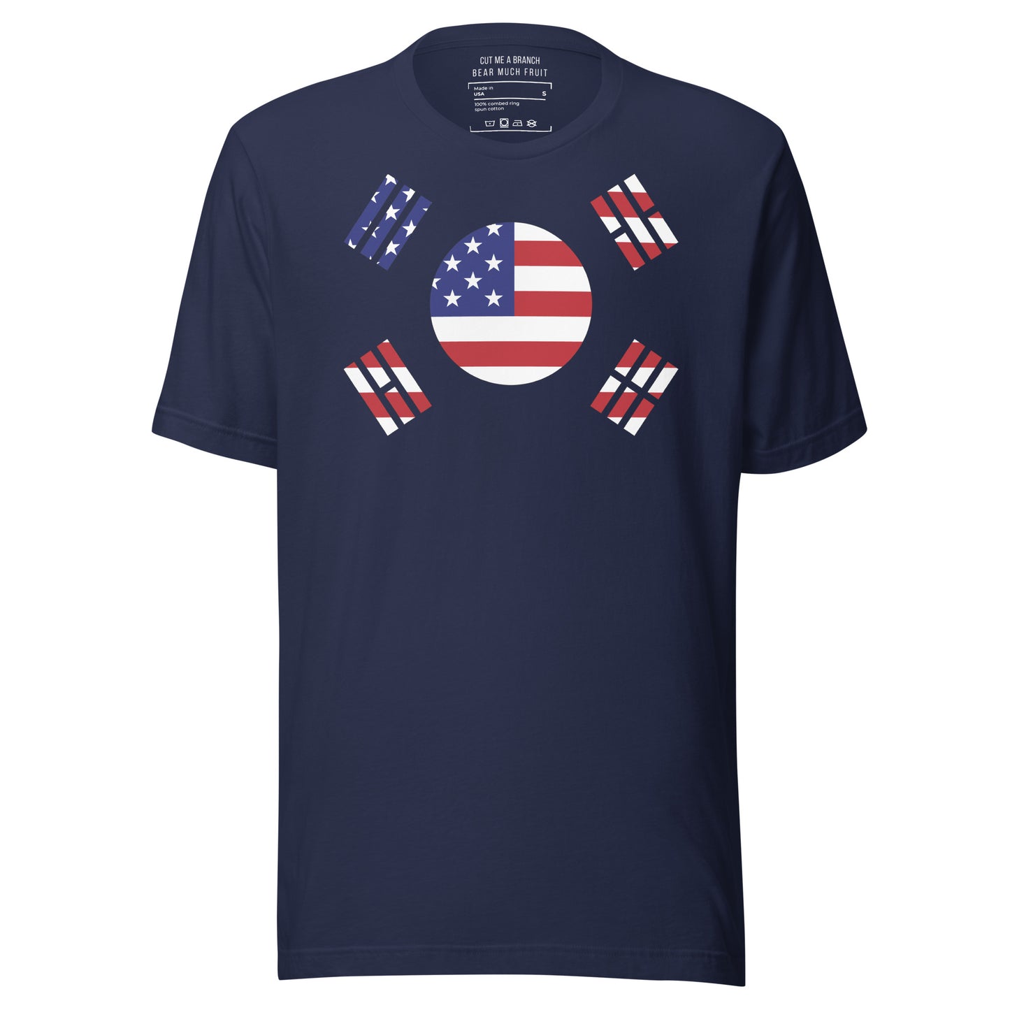 Korean American navy blue t-shirt made in USA