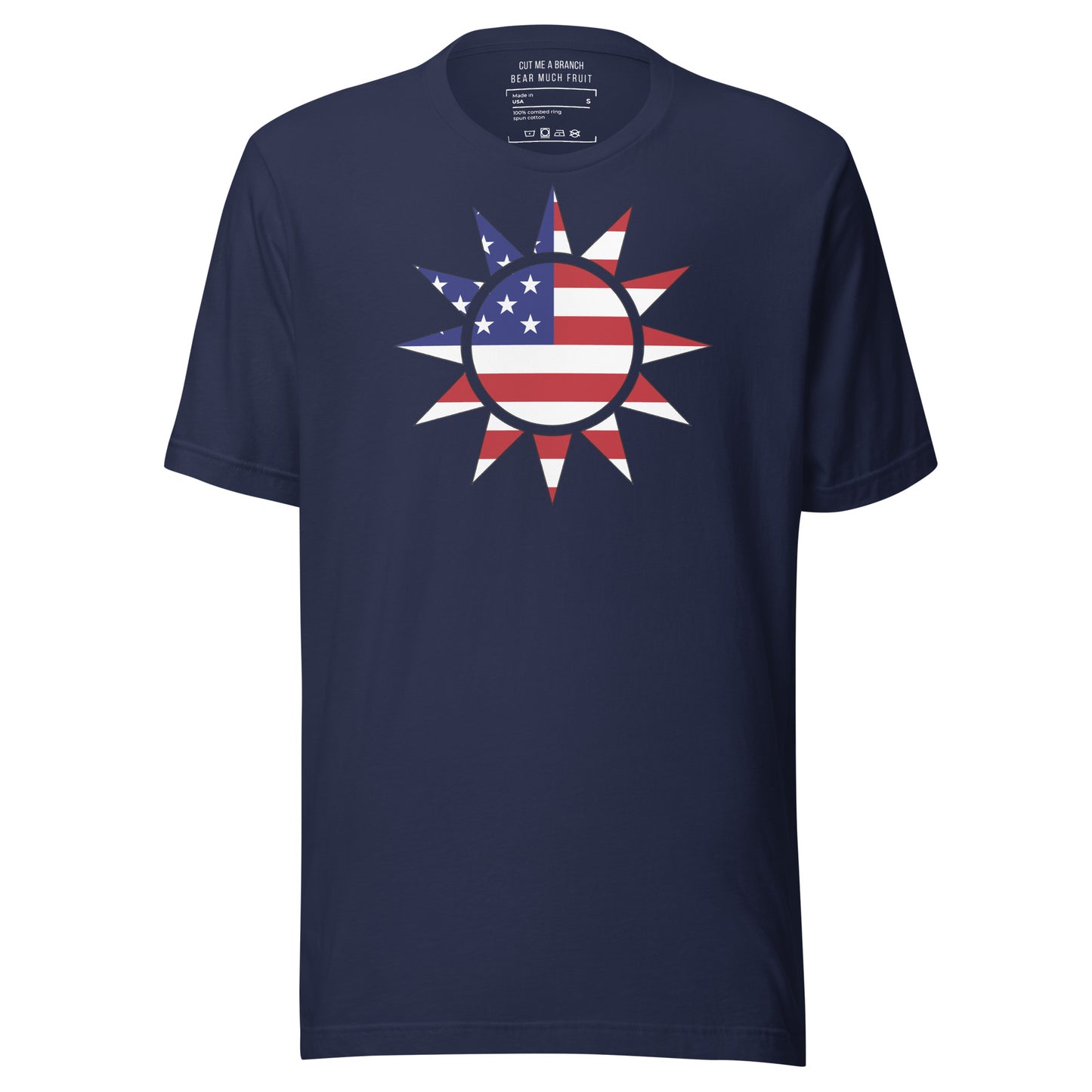 Taiwanese American navy blue t-shirt made in USA