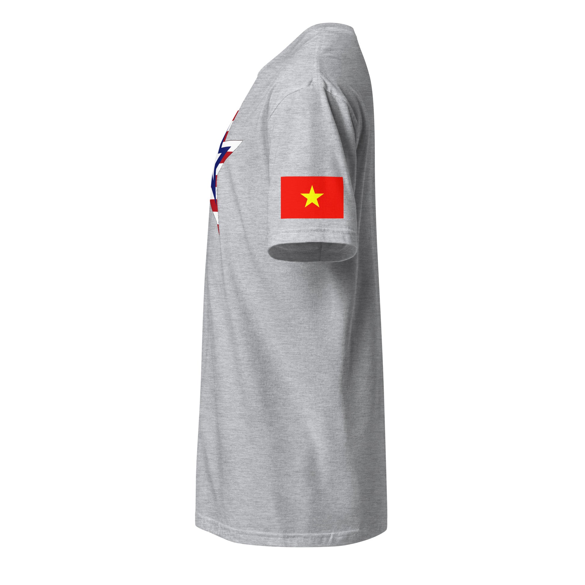 Vietnamese American light grey t-shirt rwb series stars forward left sleeve Vietnamese flag