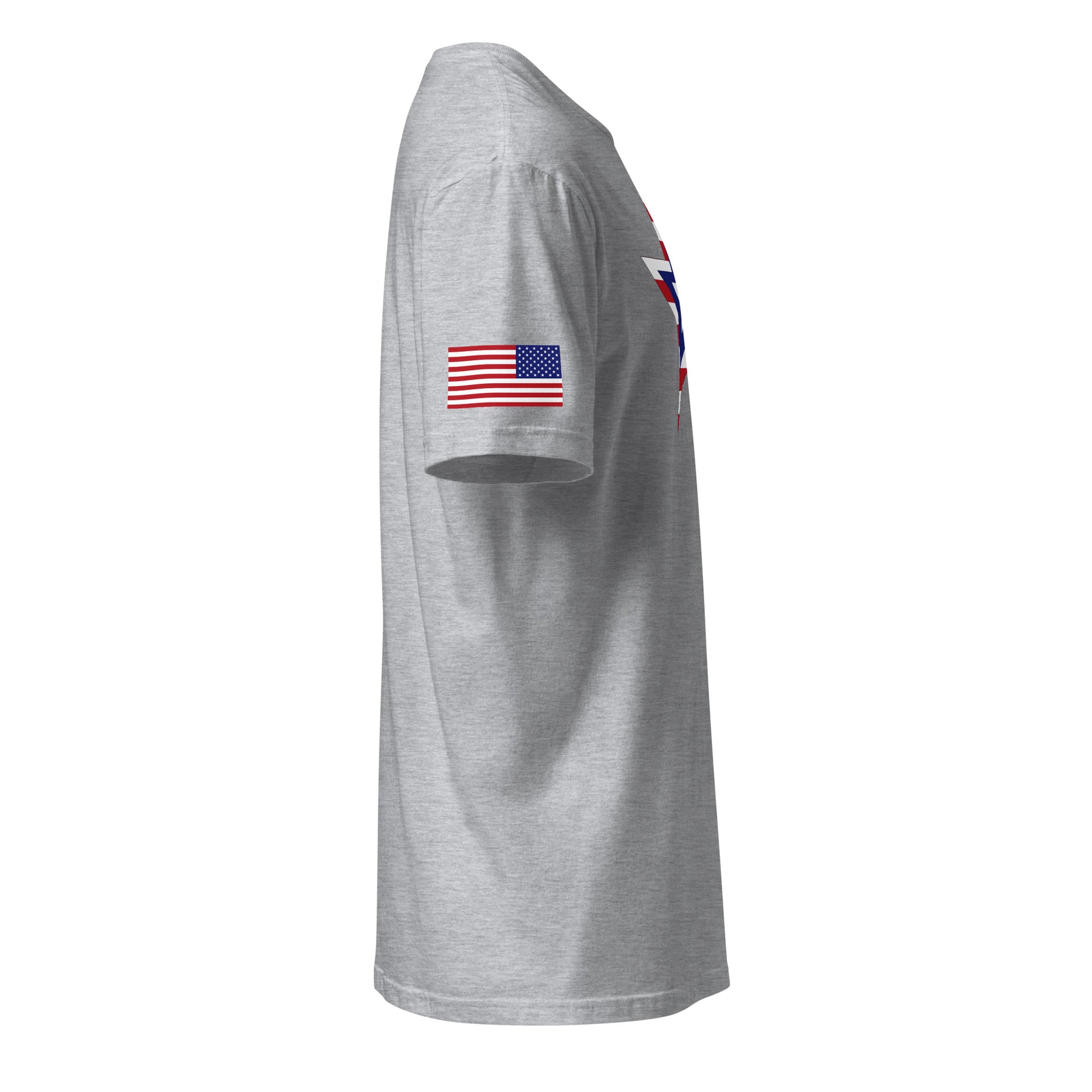 Vietnamese American light grey t-shirt rwb series stars forward right sleeve American flag