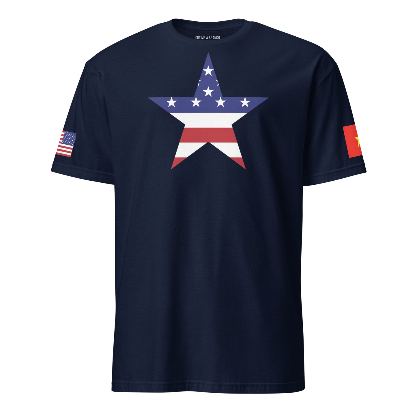 Vietnamese American navy blue t-shirt stars forward