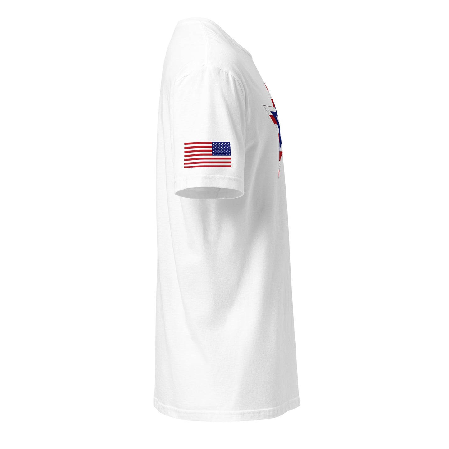 Vietnamese American white t-shirt rwb series stars forward right sleeve American flag